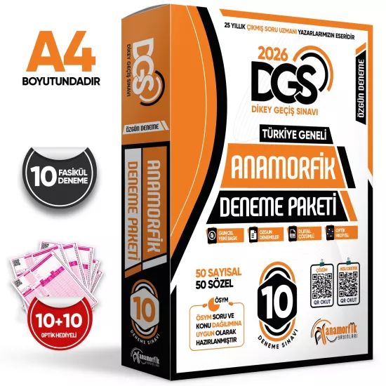 2026 DGS ÖSYM Çıkmış Soru 14lü Tıpkı Basım ve Anamorfik Özgün 18li (10+8) Deneme Paketi TG Çözümlü