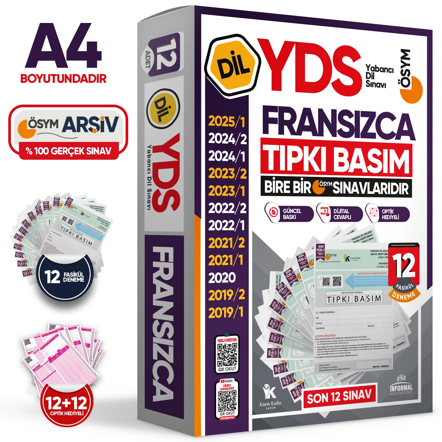 2026 YDS Fransızca ÖSYM Tıpkı Basım Çıkmış Soru Deneme Paketi 12li Fasikül SETİ