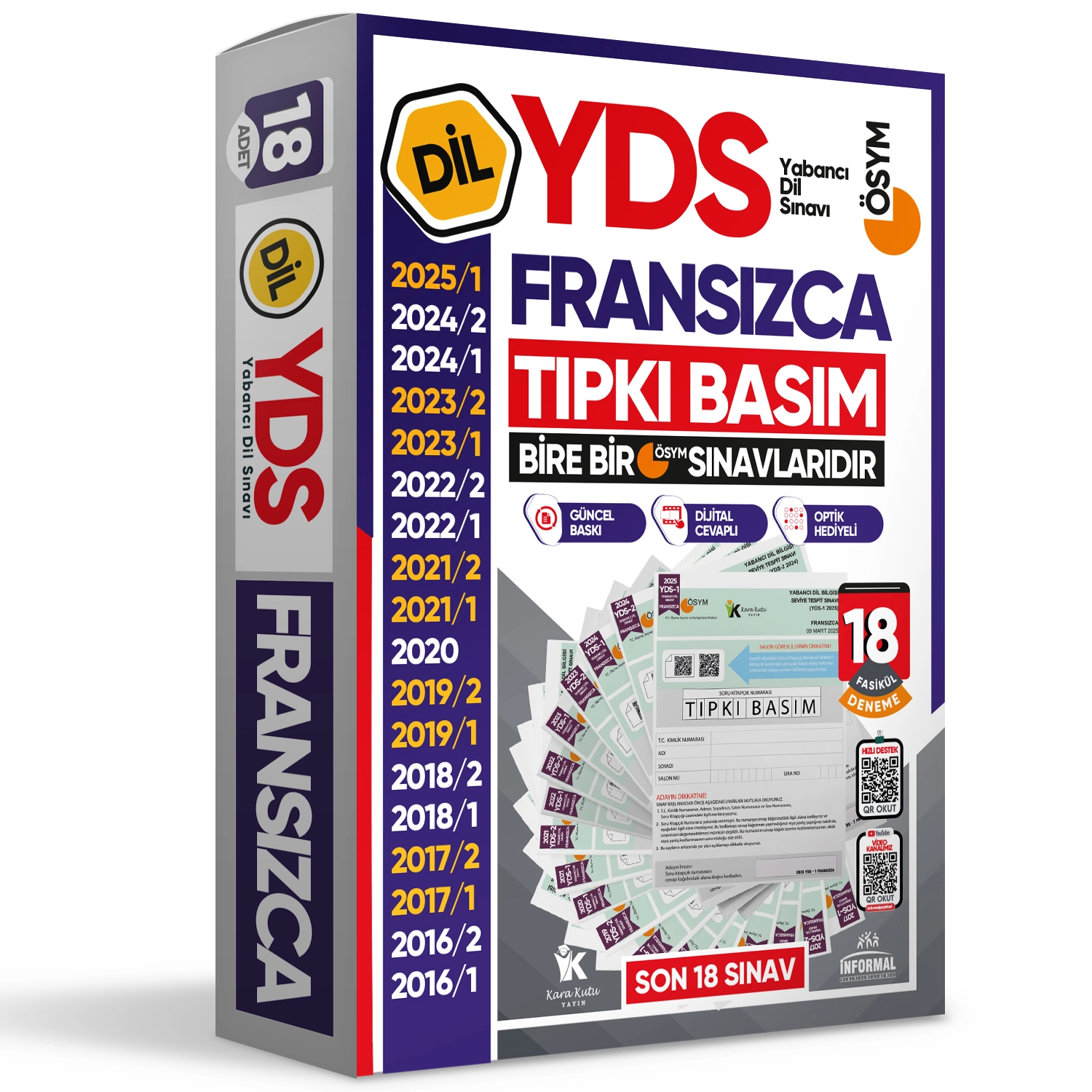 2026 YDS Fransızca ÖSYM Tıpkı Basım Çıkmış Soru Deneme Paketi 18li Fasikül SETİ
