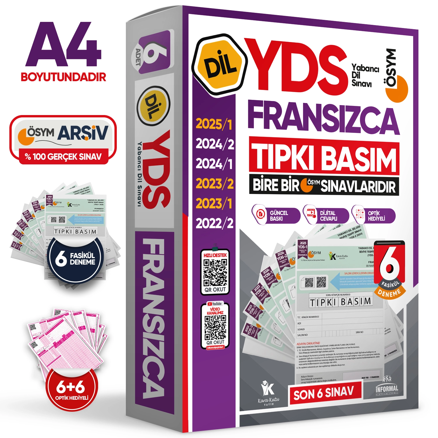 2026 YDS Fransızca ÖSYM Tıpkı Basım Çıkmış Soru Deneme Paketi 6lı Fasikül SETİ