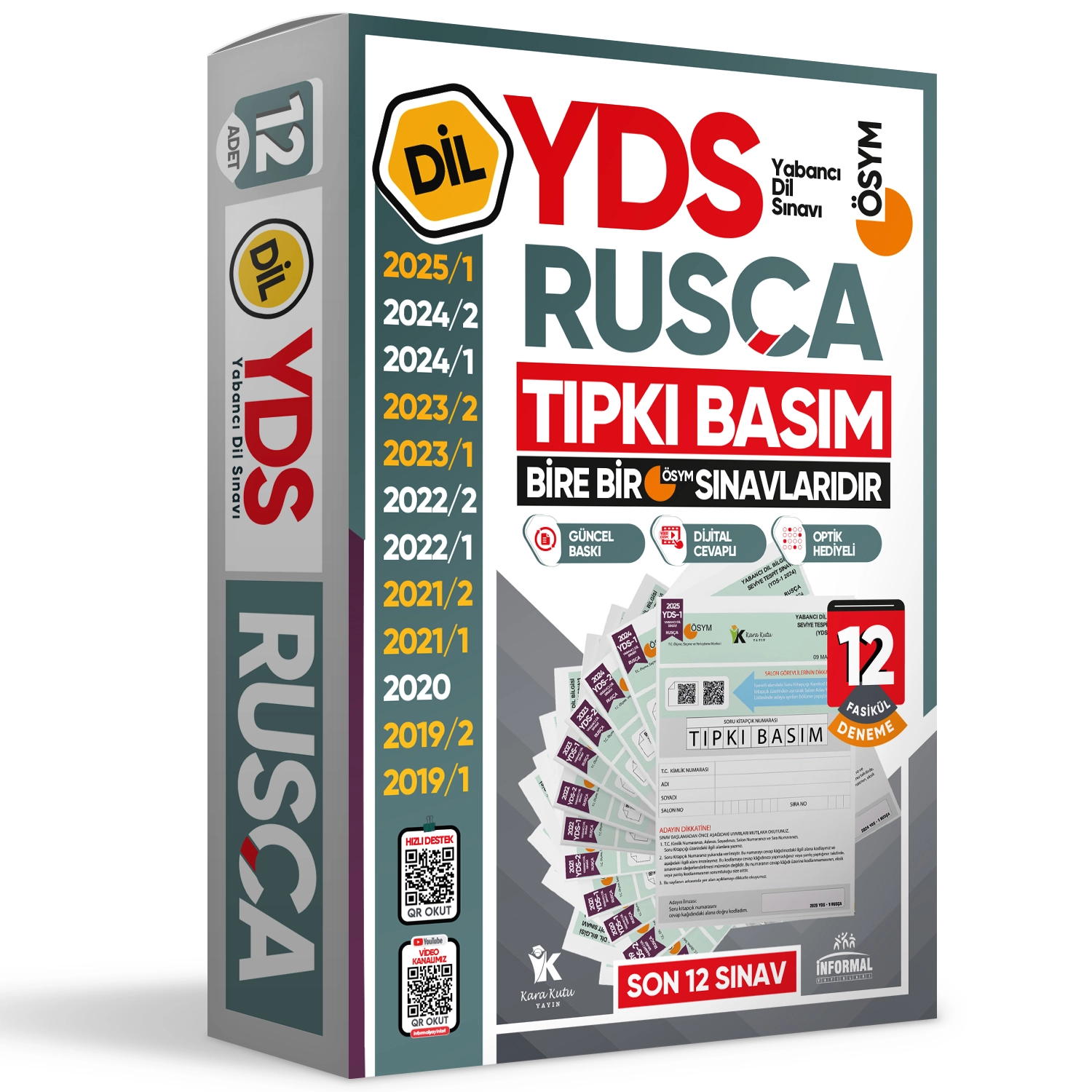 2026 YDS Rusça ÖSYM Tıpkı Basım Çıkmış Soru Deneme Paketi 12li Fasikül SETİ