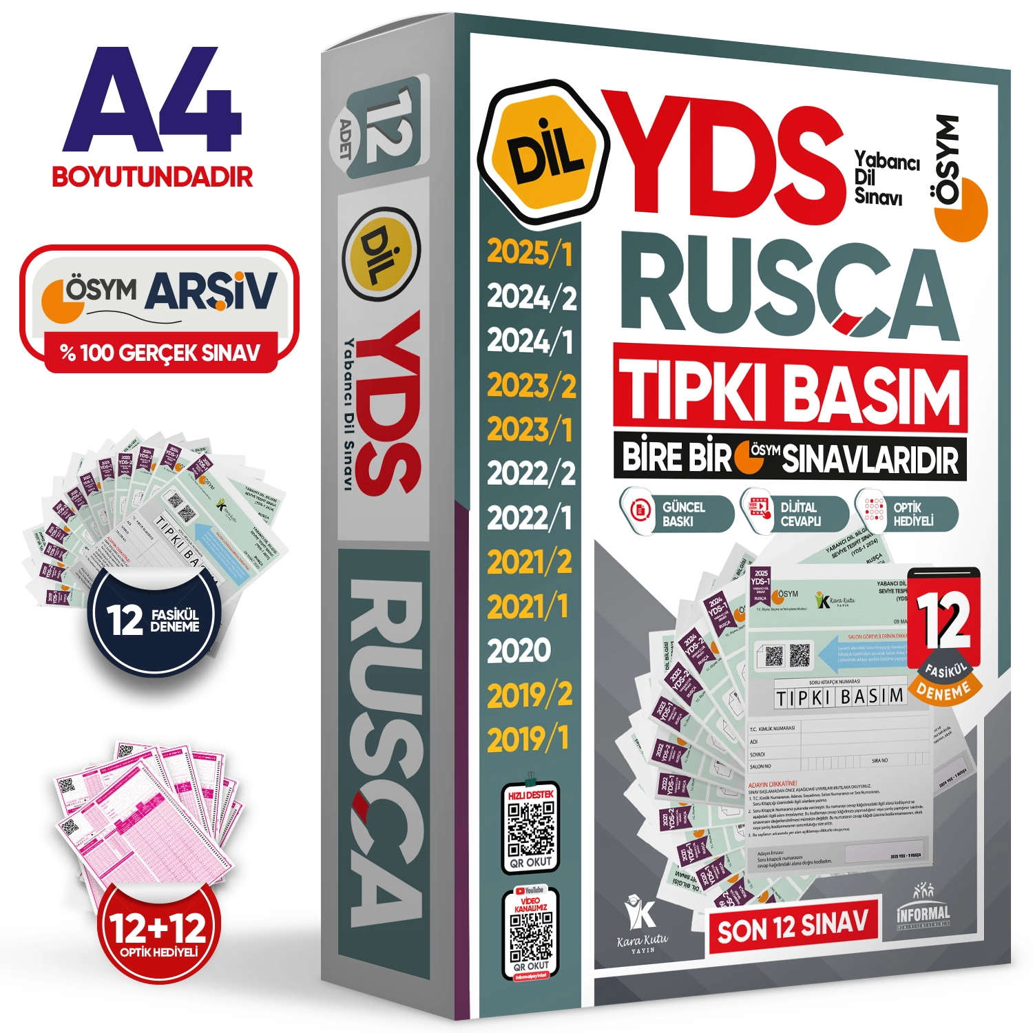 2026 YDS Rusça ÖSYM Tıpkı Basım Çıkmış Soru Deneme Paketi 12li Fasikül SETİ