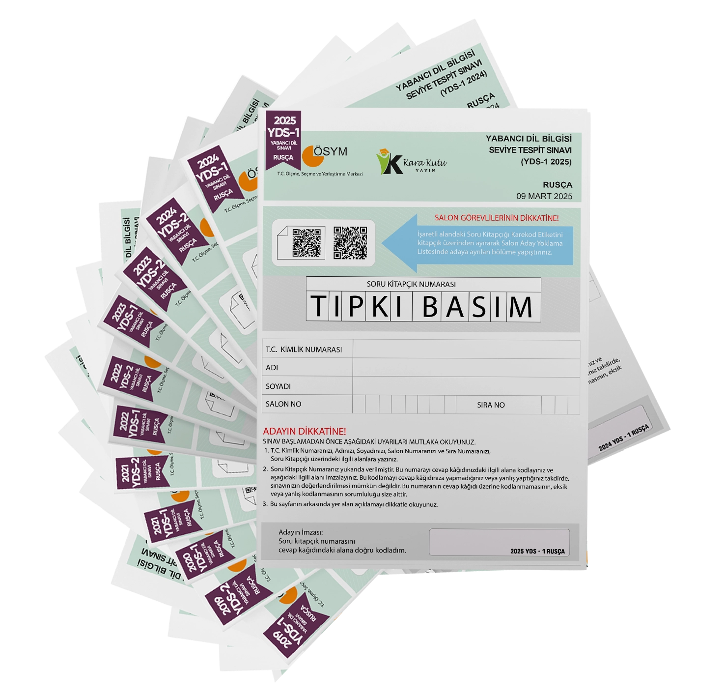 2026 YDS Rusça ÖSYM Tıpkı Basım Çıkmış Soru Deneme Paketi 12li Fasikül SETİ