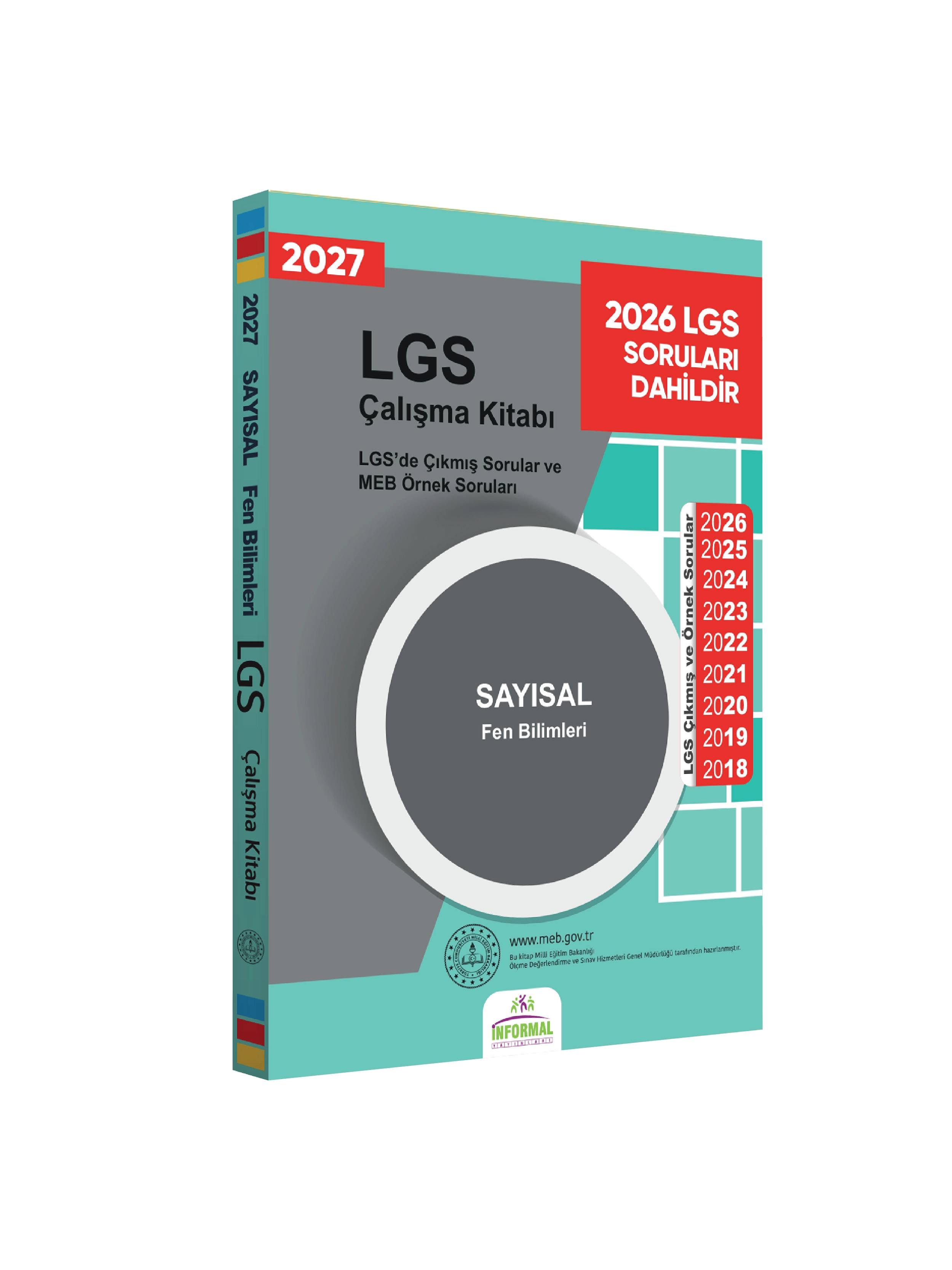 2027 LGS 8.Sınıf Çıkmış ve MEB Örnek Soruları Fen Bilimleri Sayısal Çalışma Kitabı A4 RENKLİ Baskı