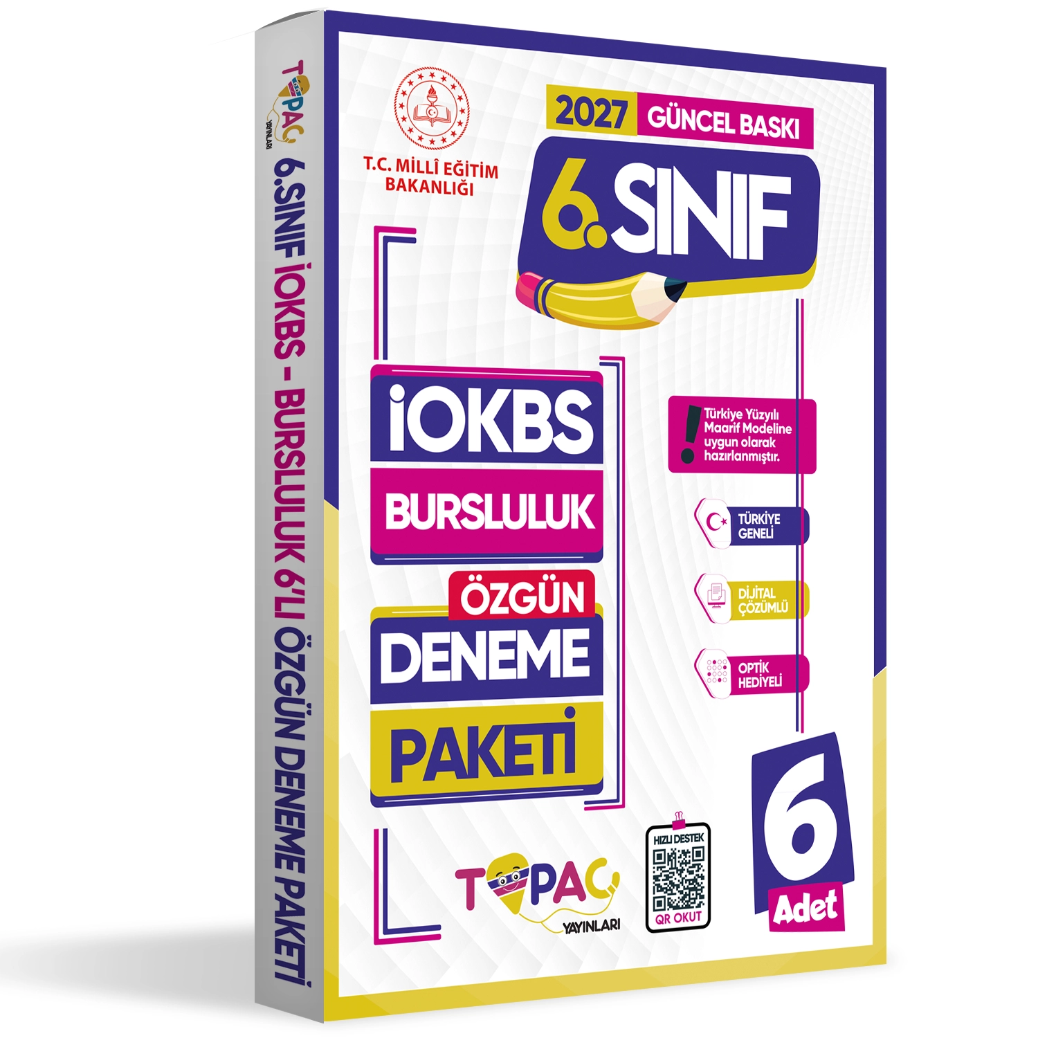 2027 6..Sınıf Topaç Yayınları İOKBS-BURSLULUK 6lı Deneme Paketi Dijital Çözümlü Türkiye Geneli