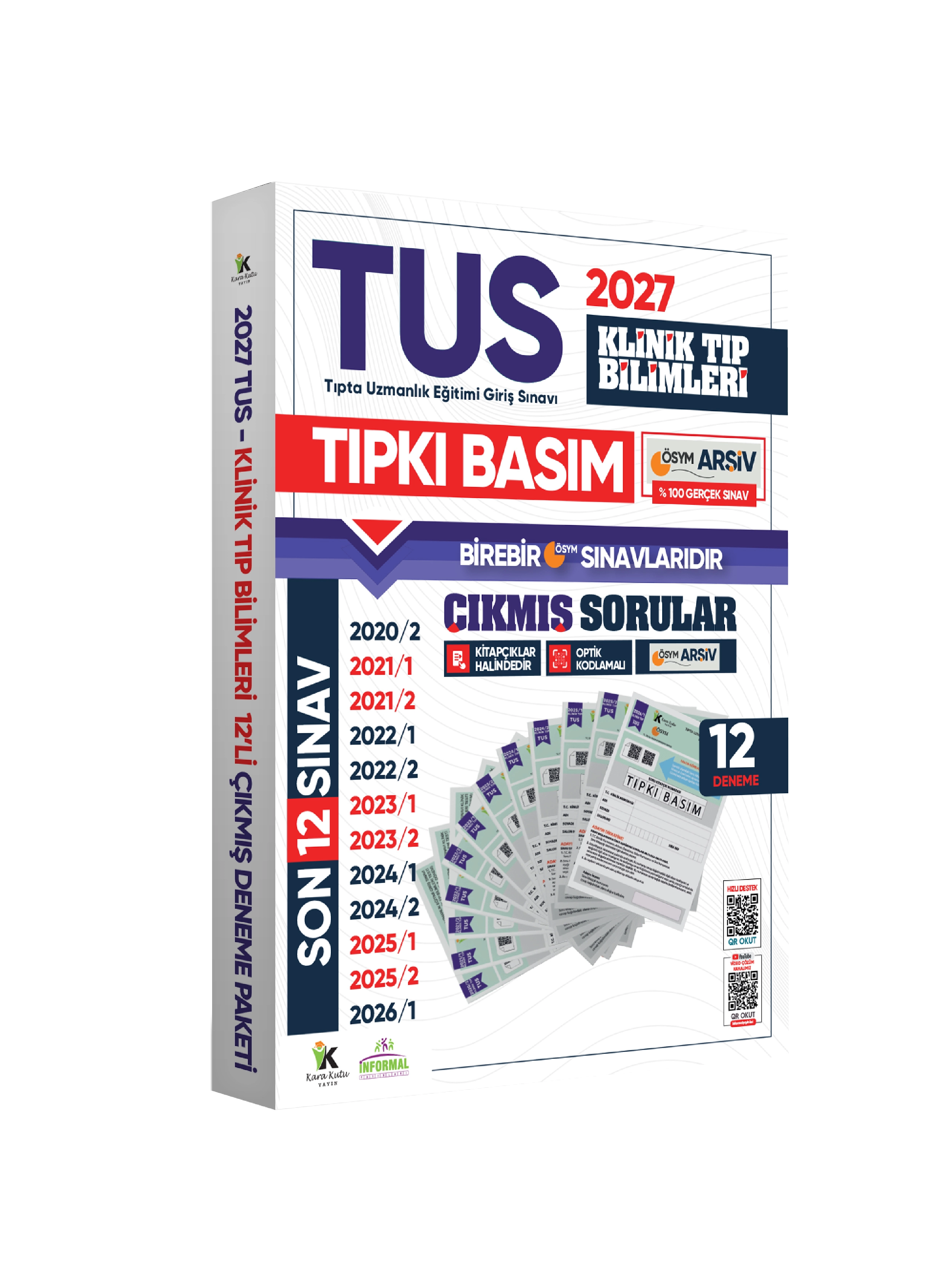 2027 TUS Klinik Tıp Bilimleri ÖSYM Çıkmış Soru Tıpkı Basım Son 7 Yıl 12li Deneme Kitapçığı