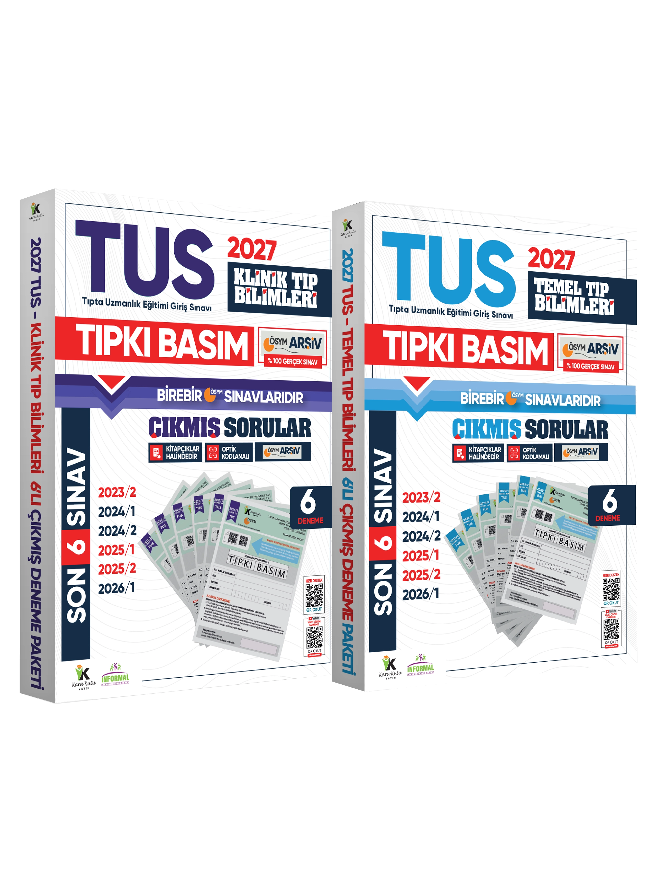 2027 TUS Temel&Klinik Tıp Bilimleri ÖSYM Çıkmış Soru Tıpkı Basım Son 4 Yıl 12li Deneme Kitapçığı