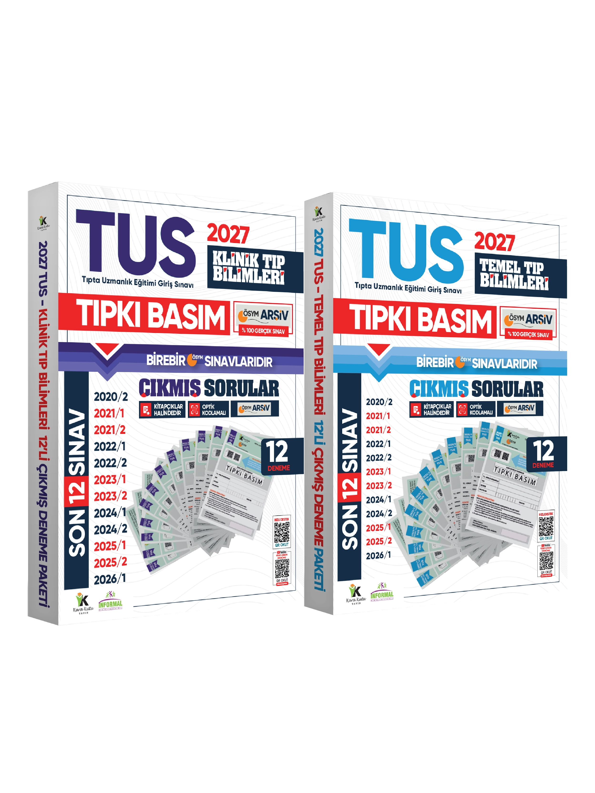 2027 TUS Temel&Klinik Tıp Bilimleri ÖSYM Çıkmış Soru Tıpkı Basım Son 7 Yıl 24lü Deneme Kitapçığı
