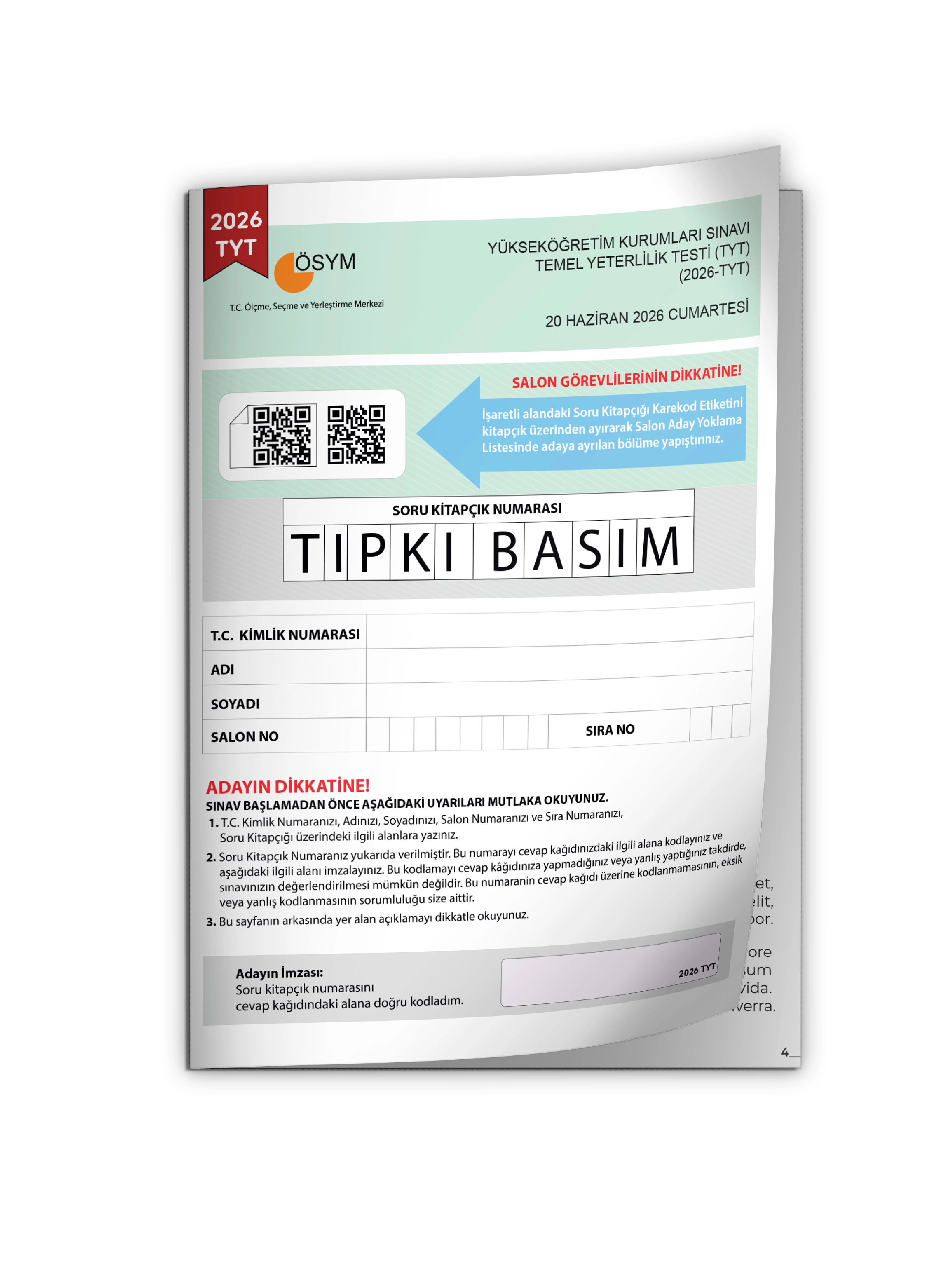 2026 YKS-TYT ÖSYM Tıpkı Basım Çıkmış Soru Kitapçığı (Video/PDF Çözümlü Türkiye Geneli Değerlendirme)