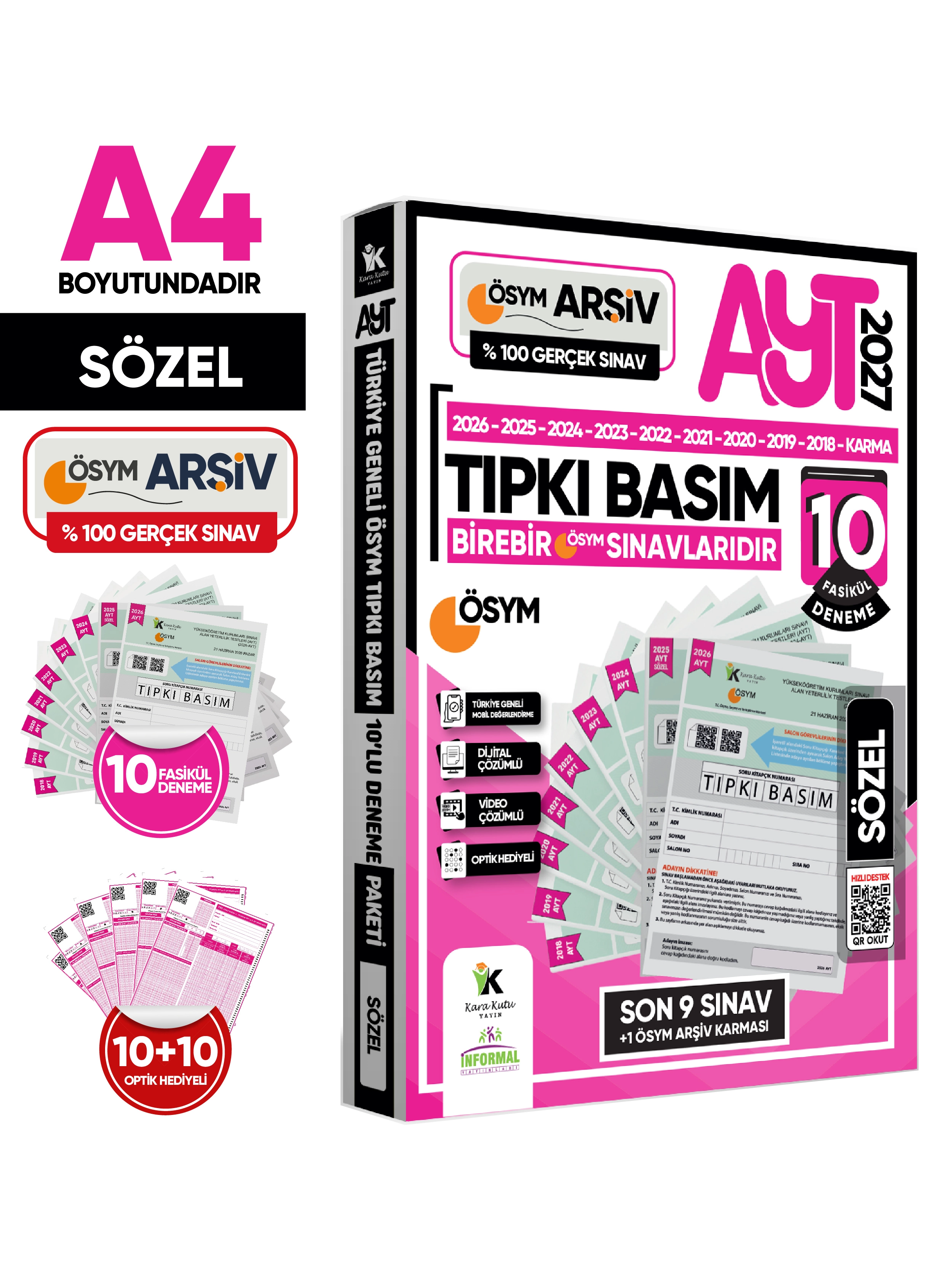 2027 AYT SÖZEL ÖSYM Çıkmış Soru Tıpkı Basım 10lu Deneme Paketi Türkiye Geneli Video/PDFÇözümlü SET