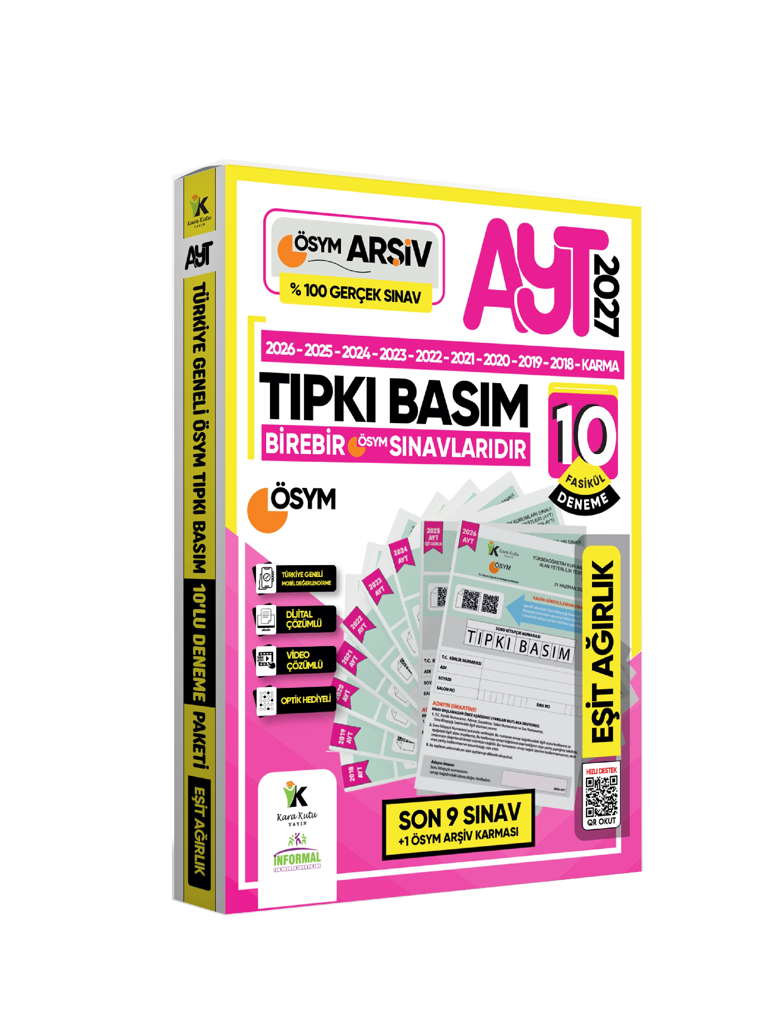 2027 AYT Eşit Ağırlık (TM) ÖSYM Çıkmış Soru Tıpkı Basım 10lu Deneme Paketi Türkiye Geneli Çözümlü SET