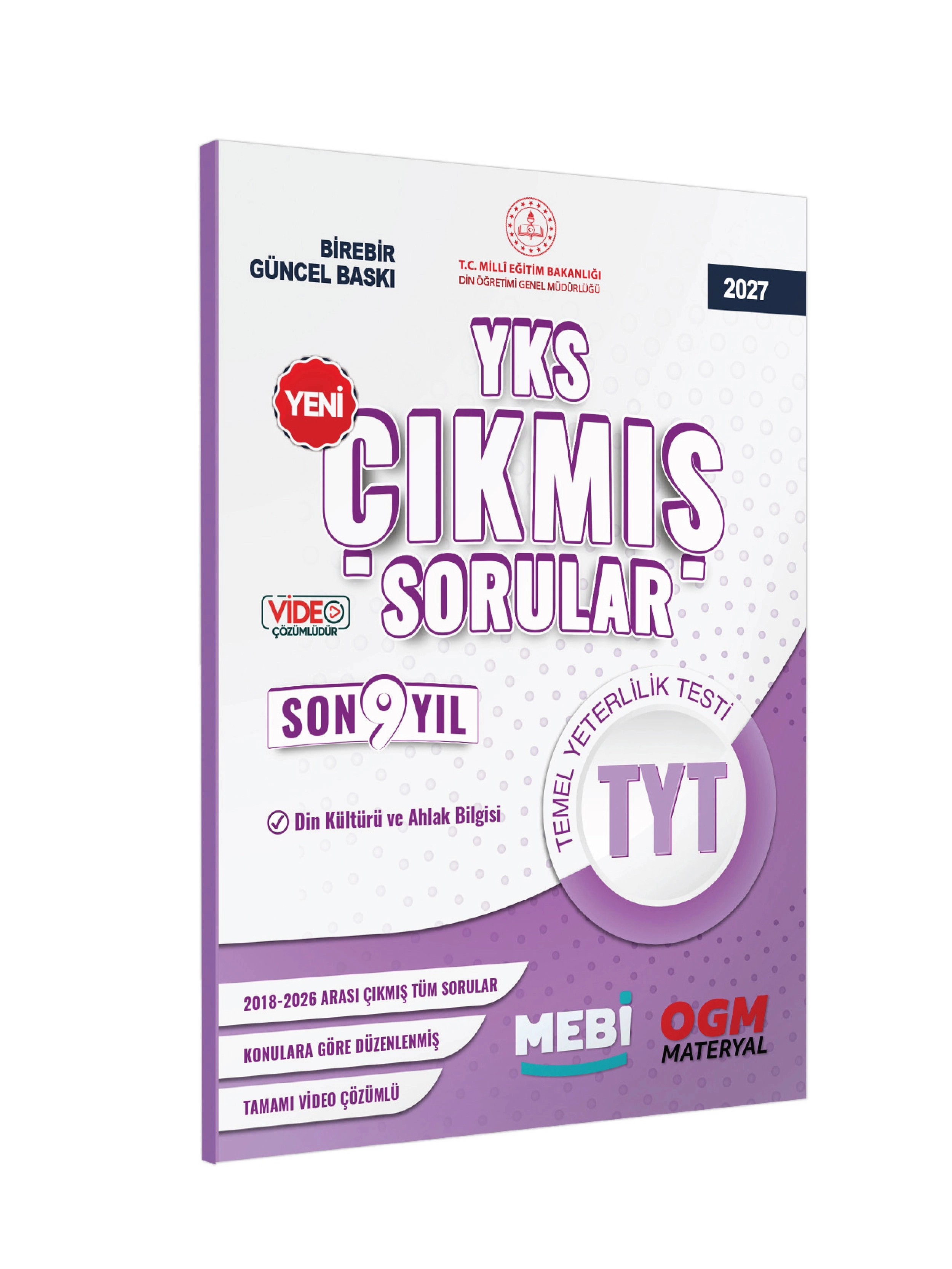 2027 YKS-TYT MEBİ DİN KÜLTÜRÜ ve AHLAK BİLGİSİ ÖSYM Çıkmış Soru Bankası SÖZEL Son 9 Yıl BASKI ÜCRETİ