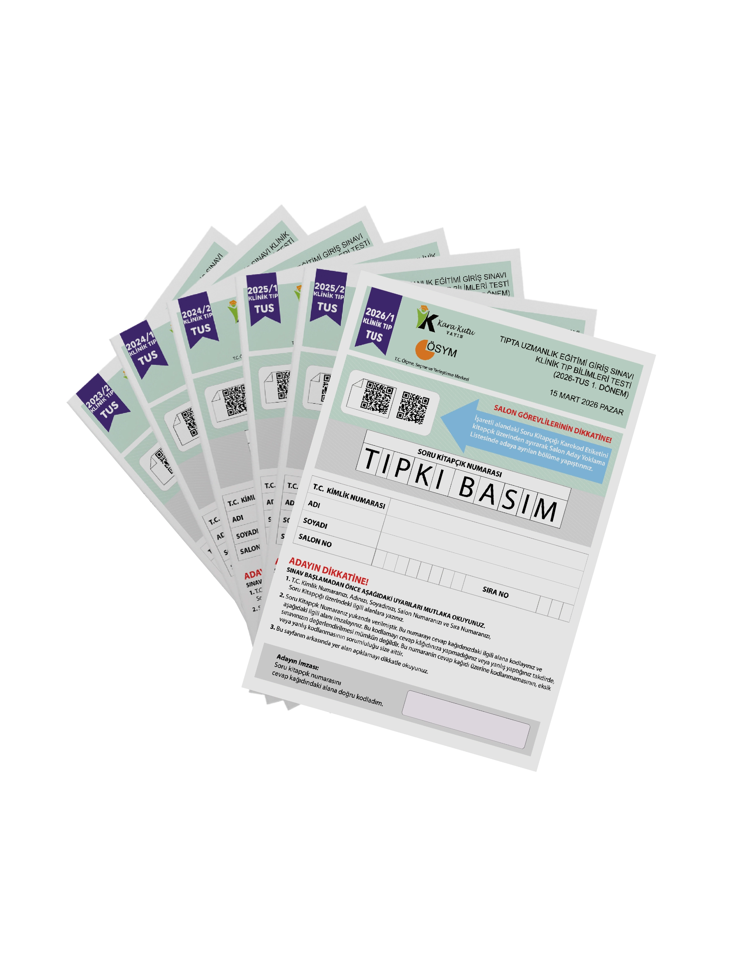 2027 TUS Temel&Klinik Tıp Bilimleri ÖSYM Çıkmış Soru Tıpkı Basım Son 4 Yıl 12li Deneme Kitapçığı