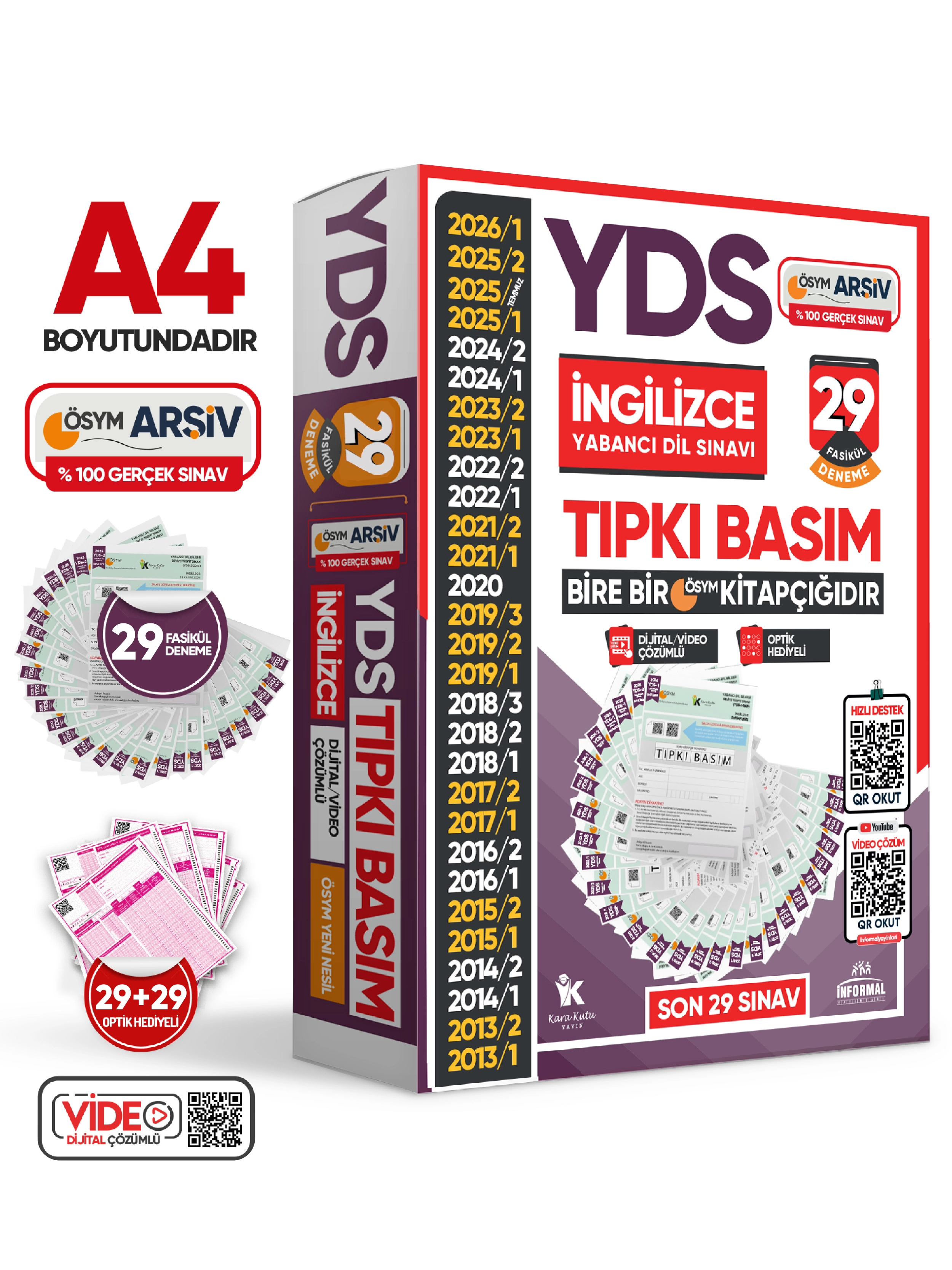 2026 YDS İngilizce ÖSYM Tıpkı Basım Çıkmış Soru Deneme Paketi 29lu Dijital Çözümlü Fasikül SETİ
