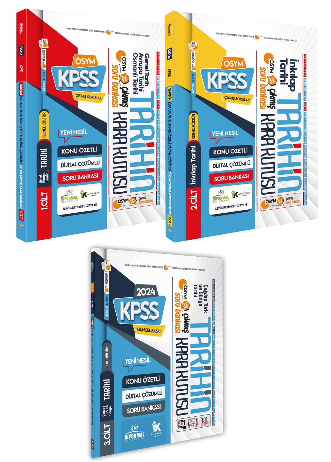 KPSS Önlisans/Ortaöğretim Tarihin Kara Kutusu 3 Cilt ÖSYM Çıkmış Soru Bankası Konu Özetli Dijital Çözümlü