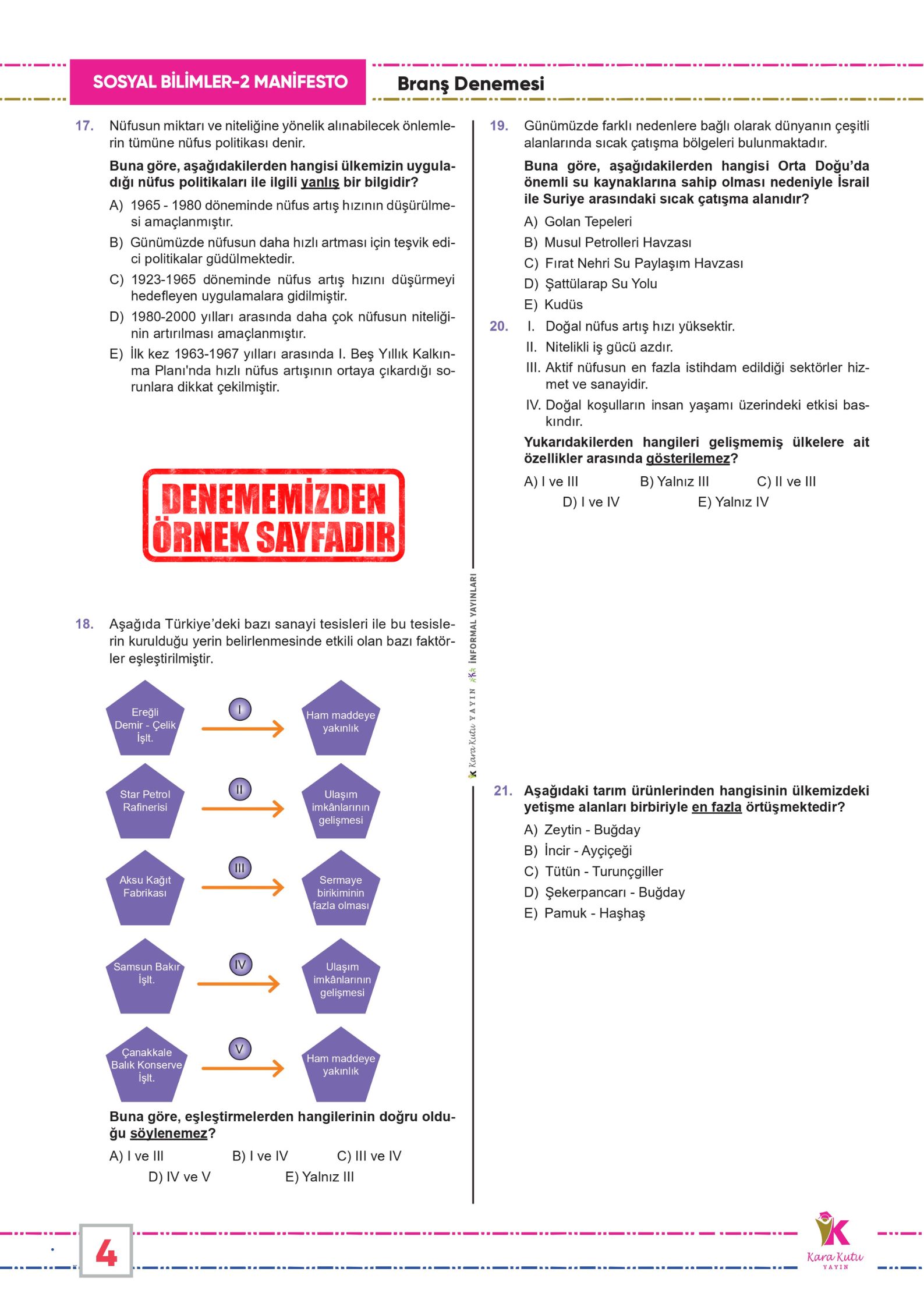 2025 YKS AYT Sosyal Bilimlerin (2) Manifestosu BRANŞ Deneme Paketi 10lu Dijital Çözümlü