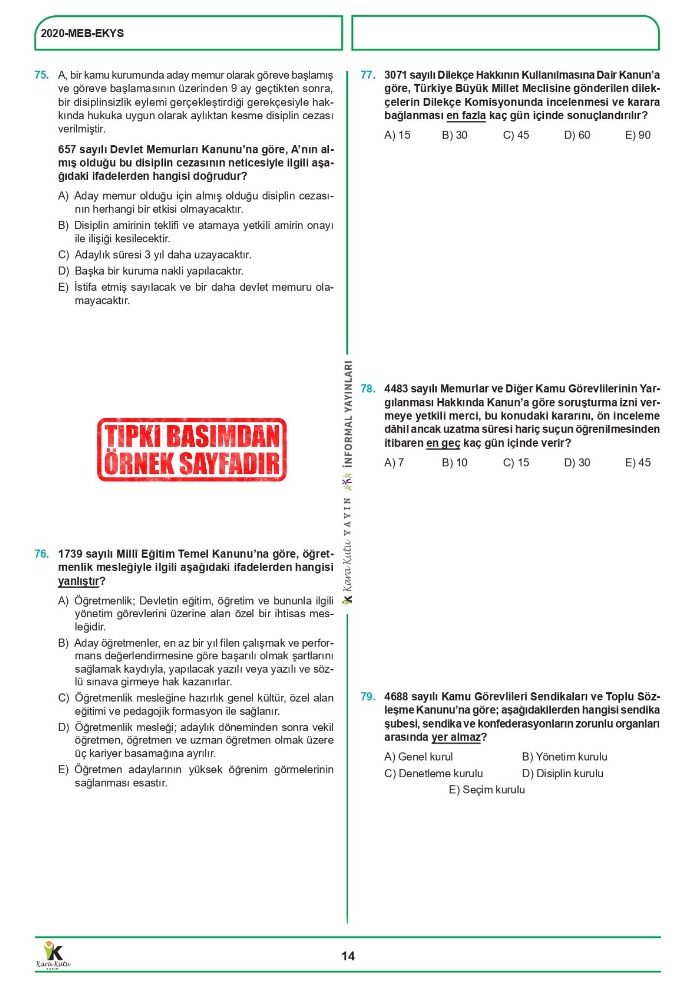 2027 MEB EKYS ÖSYM Çıkmış Soru Tıpkı Basım Deneme Paketi 8li Türkiye Geneli Soru Kitapçıkları
