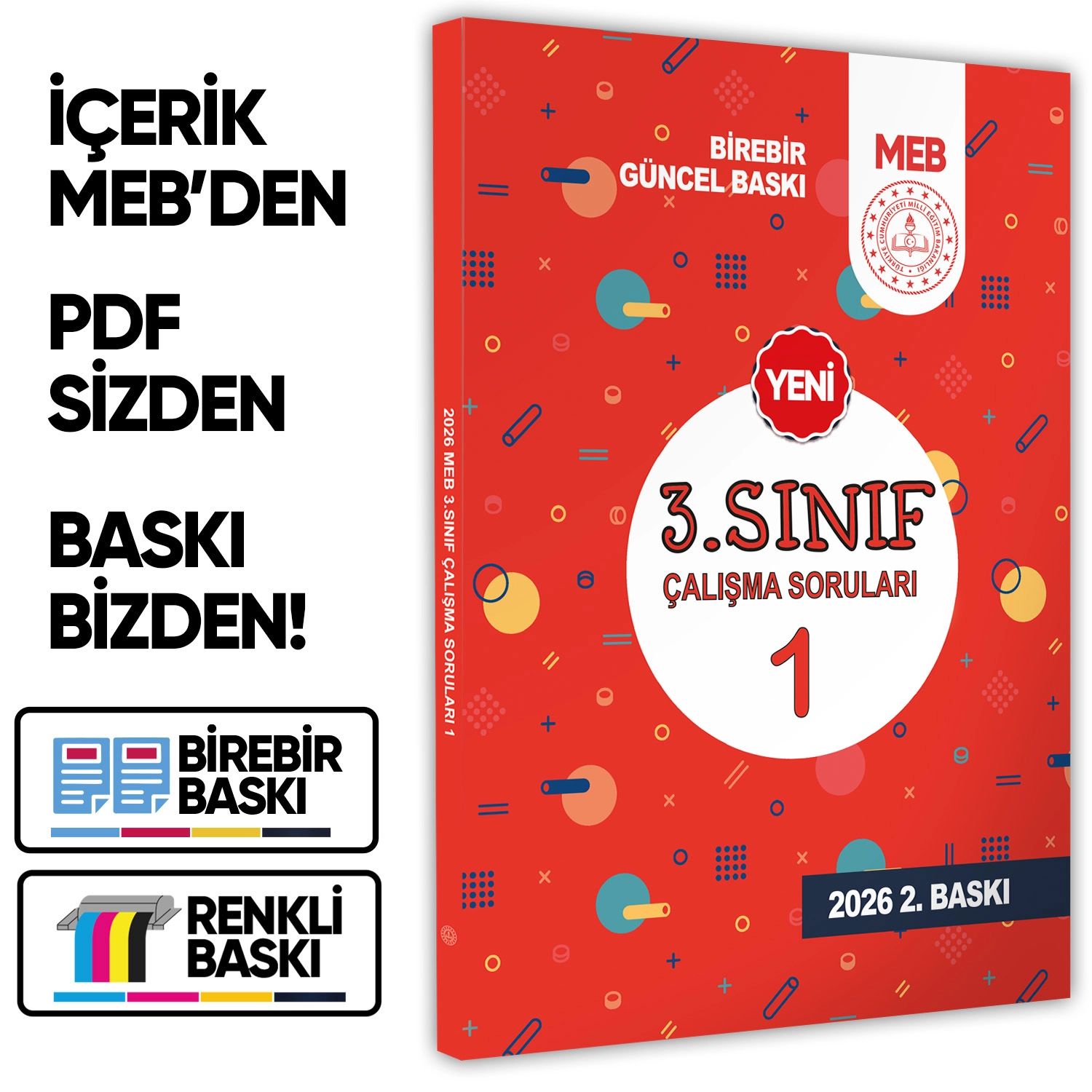 2026 MEB İlkokul 3.Sınıf Çalışma Soruları 1 Tüm Dersler Kazanım Pekiştirme Kitabı BASKI ÜCRETİ