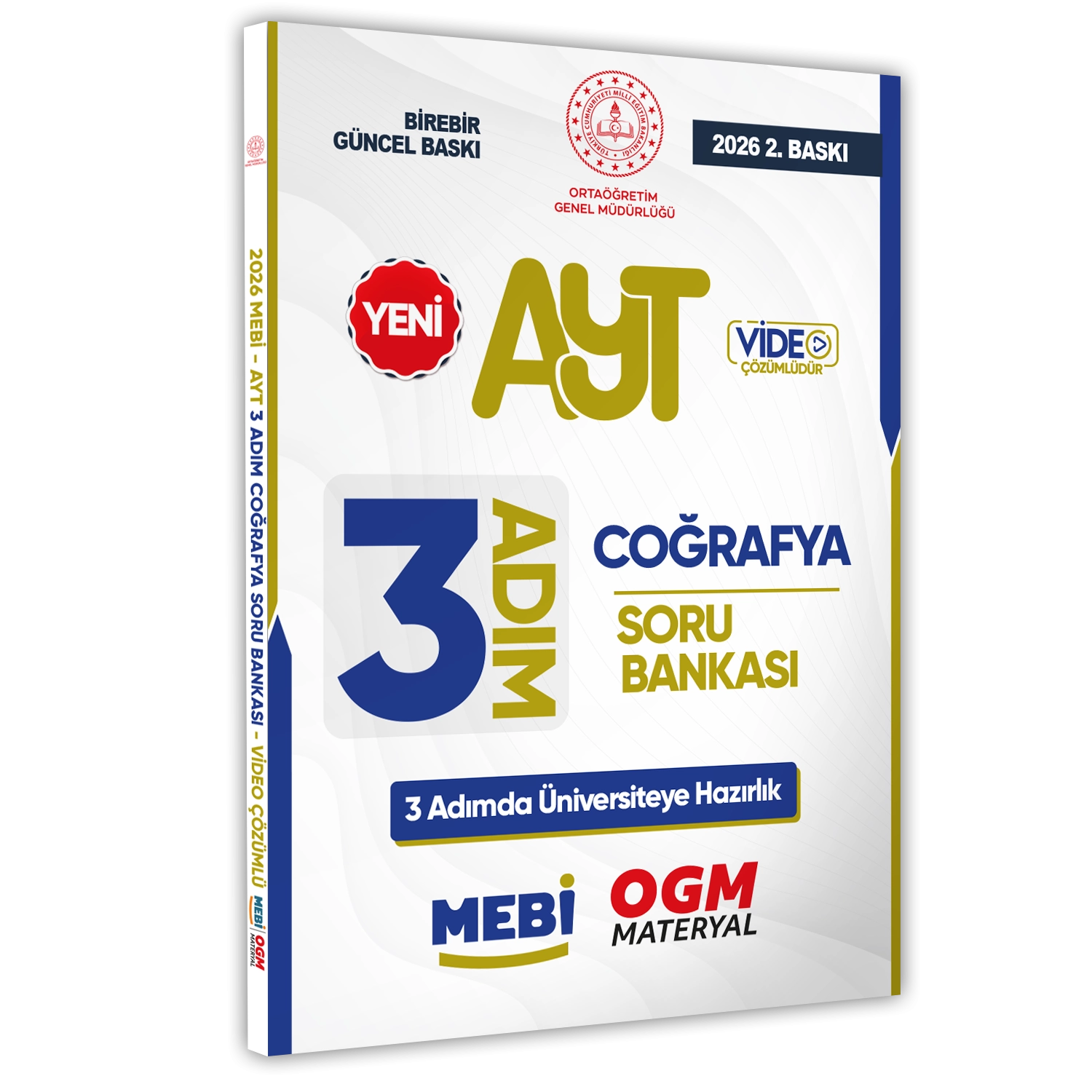 2026 AYT MEBİ-OGM 3 ADIM Coğrafya Soru Bankası RENKLİ A4 Boyut Video Çözümlü BASKI ÜCRETİ