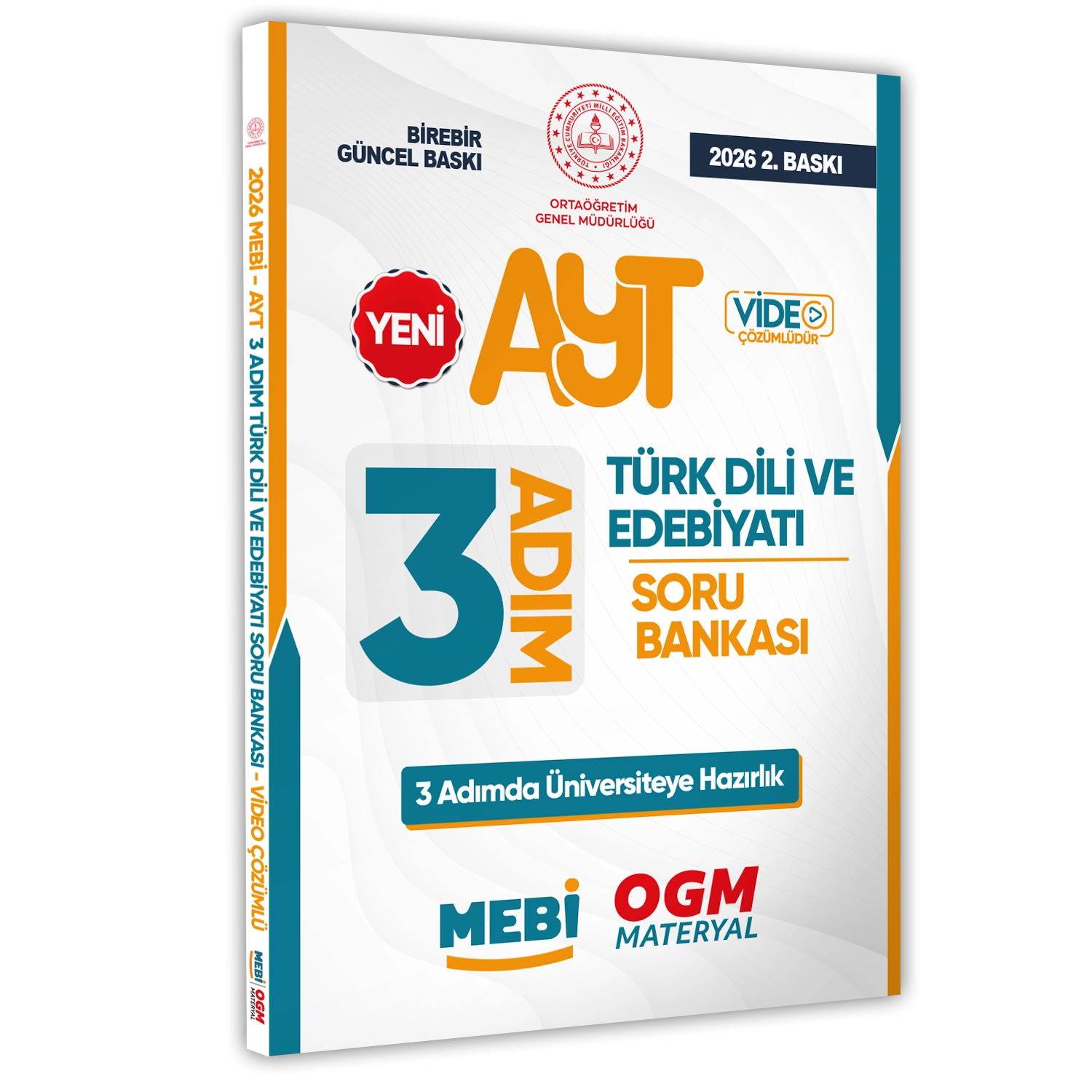 2026 AYT MEBİ-OGM 3 ADIM Türk Dili Edebiyatı Soru Bankası A4 Boyut Video Çözüm BASKI ÜCRETİ