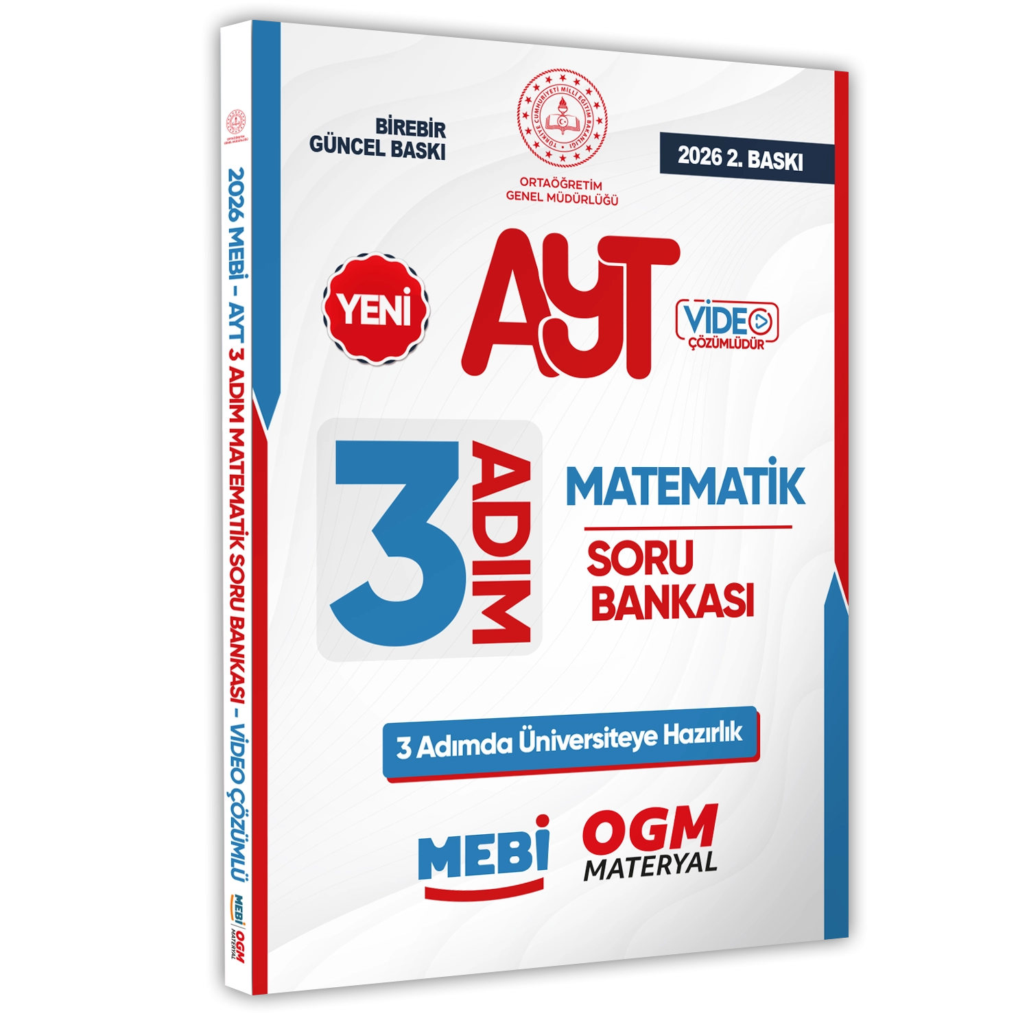 2026 AYT MEBİ-OGM 3 ADIM Matematik Soru Bankası RENKLİ A4 Boyut Video Çözümlü BASKI ÜCRETİ
