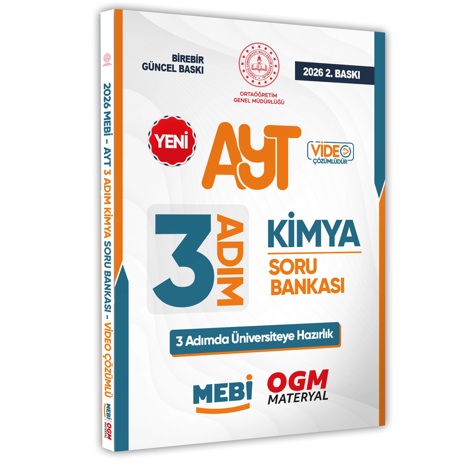 2026 AYT MEBİ-OGM 3 ADIM Kimya Soru Bankası RENKLİ A4 Boyut Video Çözümlü BASKI ÜCRETİ