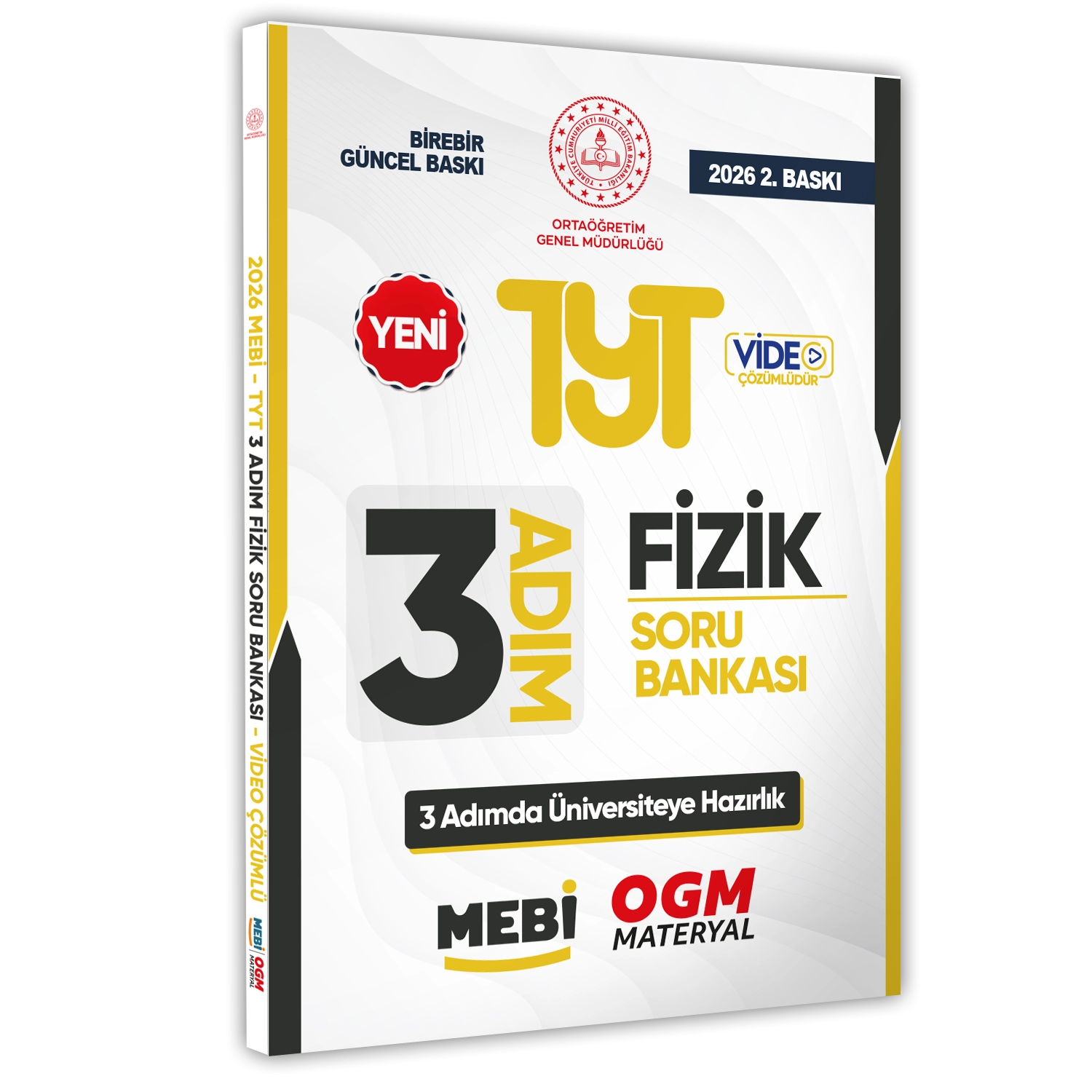2026 TYT MEBİ-OGM 3 ADIM Fizik Soru Bankası RENKLİ A4 Boyut Video Çözümlü BASKI ÜCRETİ