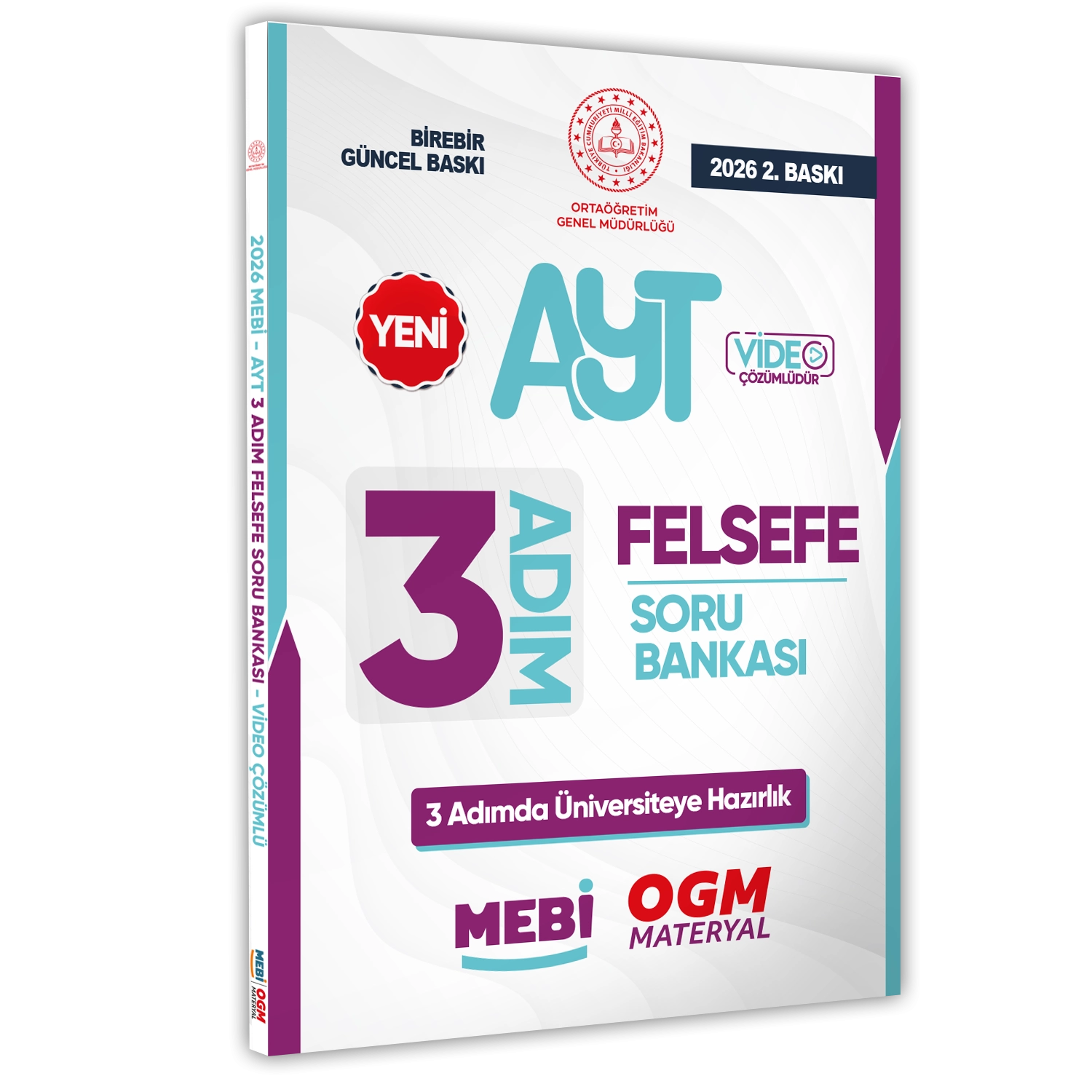 2026 AYT MEBİ-OGM 3 ADIM Felsefe Soru Bankası RENKLİ A4 Boyut Video Çözümlü BASKI ÜCRETİ
