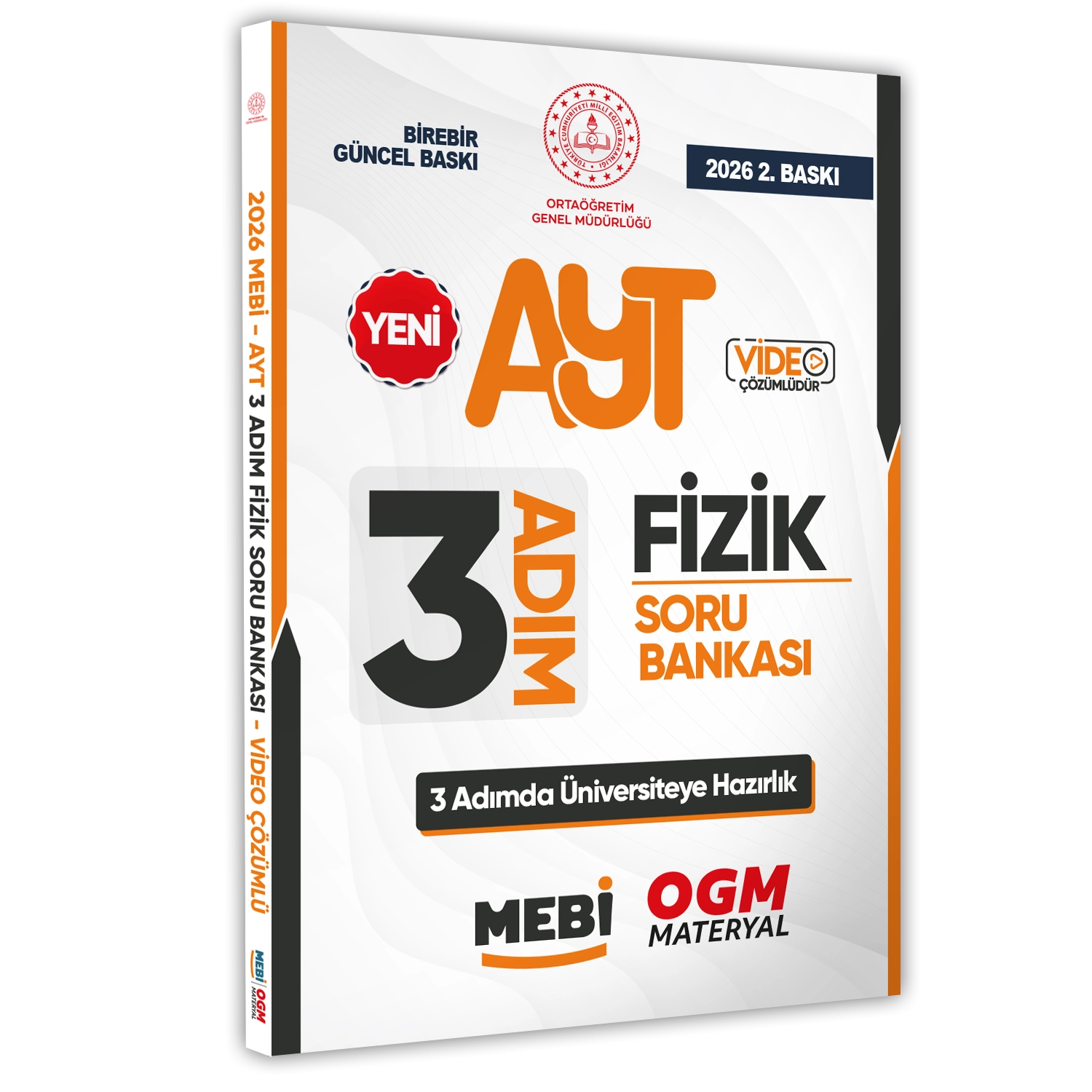 2026 AYT MEBİ-OGM 3 ADIM Fizik Soru Bankası RENKLİ A4 Boyut Video Çözümlü BASKI ÜCRETİ