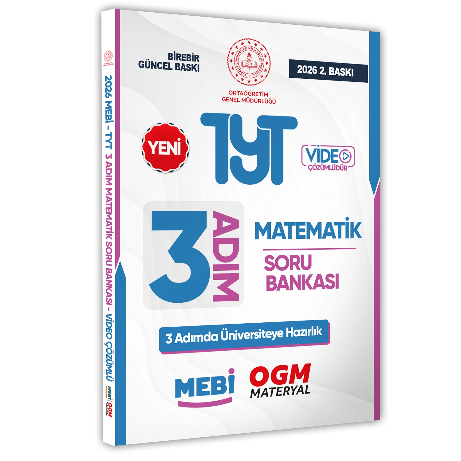 2026 TYT MEBİ-OGM 3 ADIM Matematik Soru Bankası RENKLİ A4 Boyut Video Çözüm BASKI ÜCRETİ