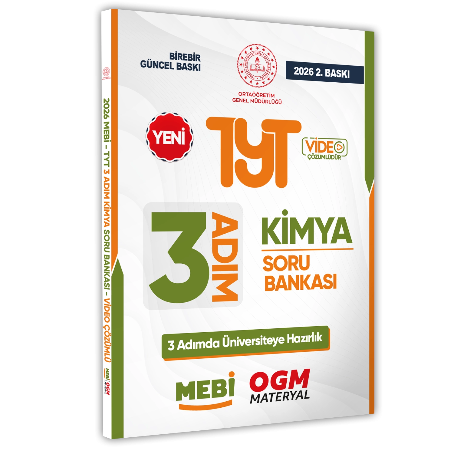 2026 TYT MEBİ-OGM 3 ADIM Kimya Soru Bankası RENKLİ A4 Boyut Video Çözümlü BASKI ÜCRETİ
