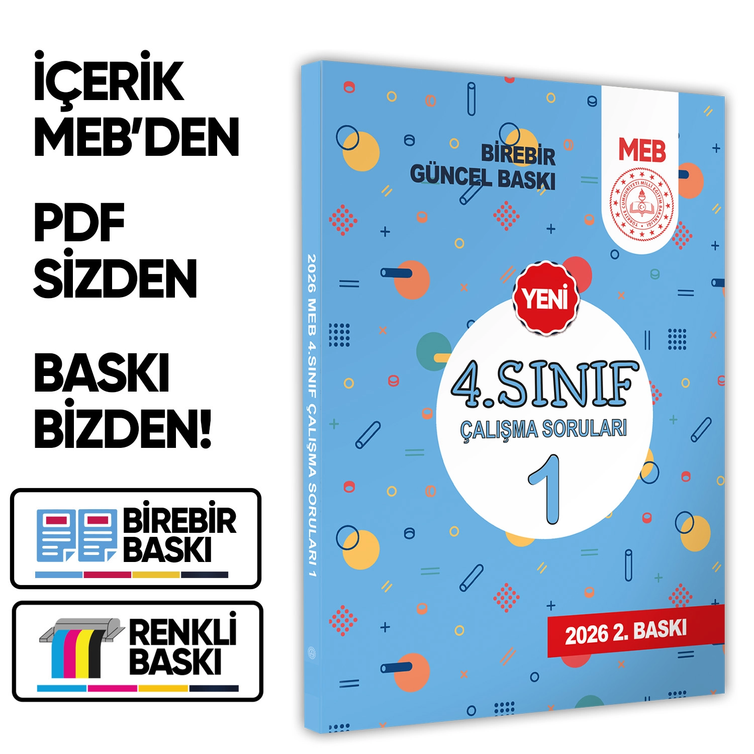 2026 MEB İlkokul 4.Sınıf Çalışma Soruları 1 Tüm Dersler Kazanım Pekiştirme Kitabı BASKI ÜCRETİ