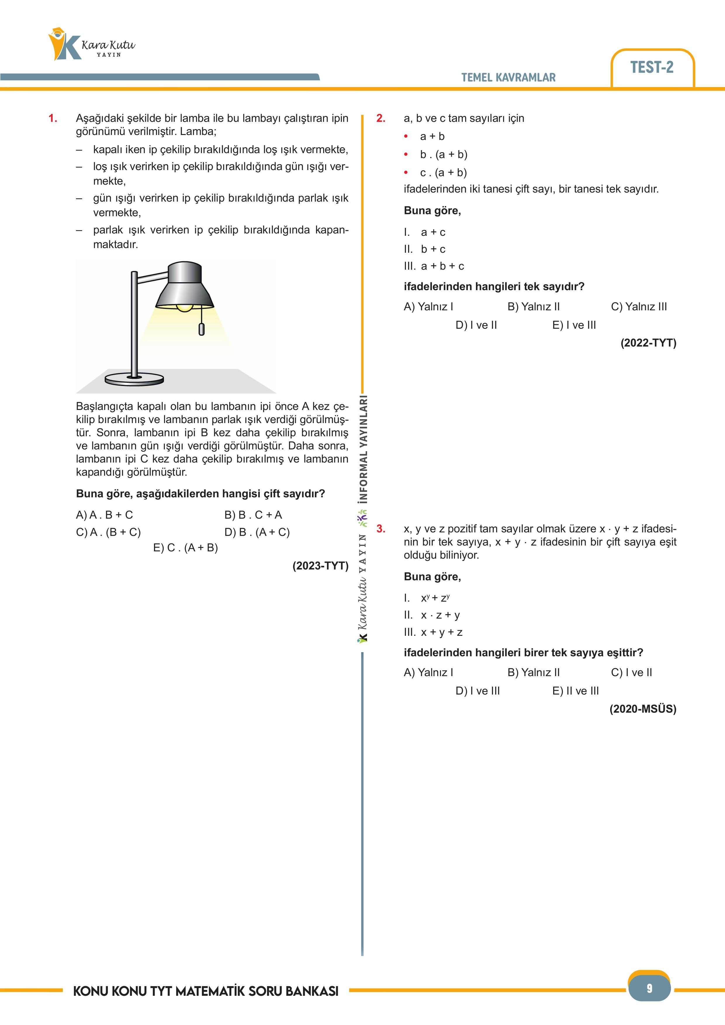 2026 YKS-TYT Matematik-Geo. Karakutu ÖSYM Çıkmış Soru Bankası Çözüm Konu Konu Son 8Yıl 