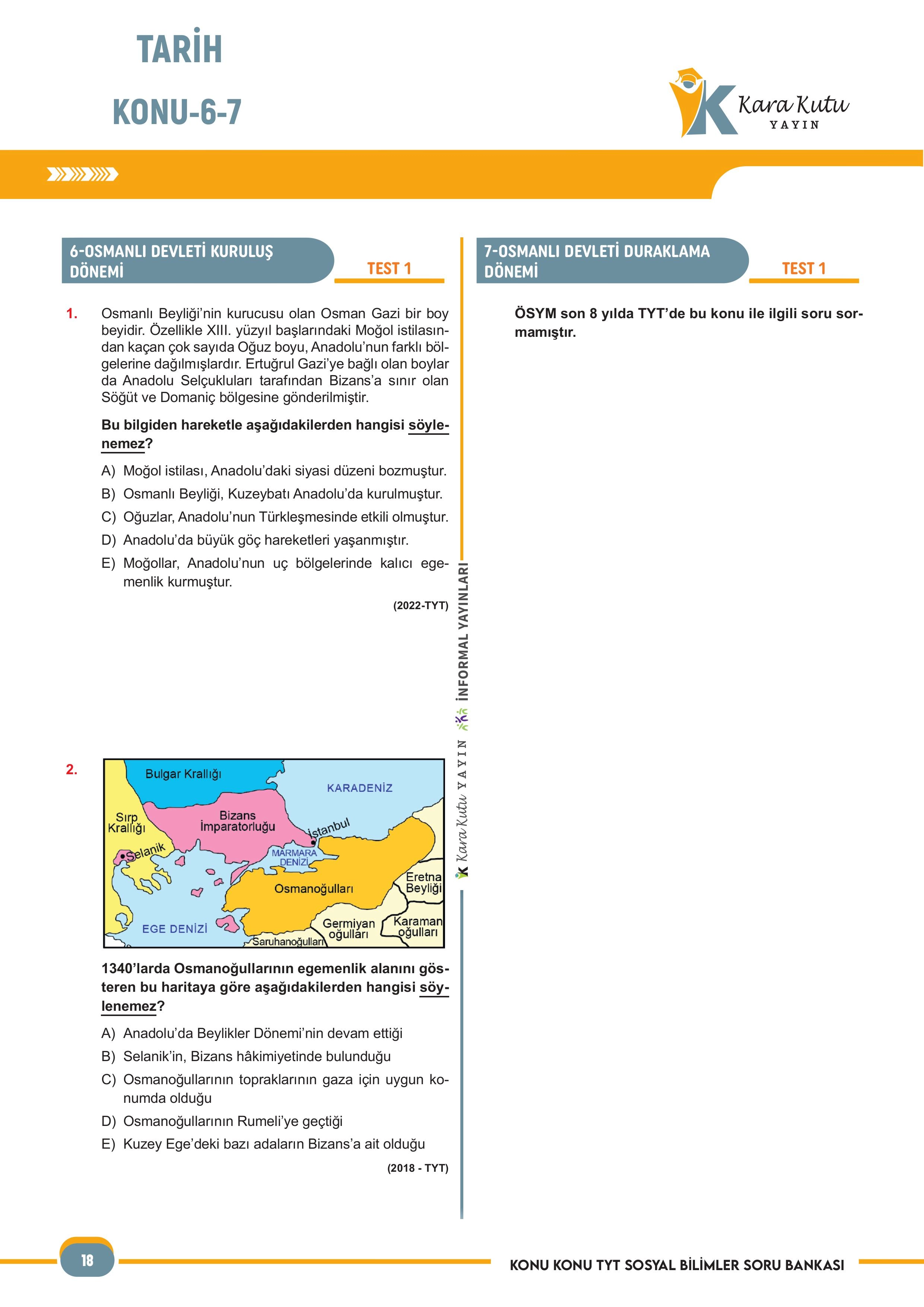 2026 YKS-TYT Sosyal Bilimler Karakutu ÖSYM Çıkmış Soru Bankası Çözüm KonuKonu Son 8Yıl
