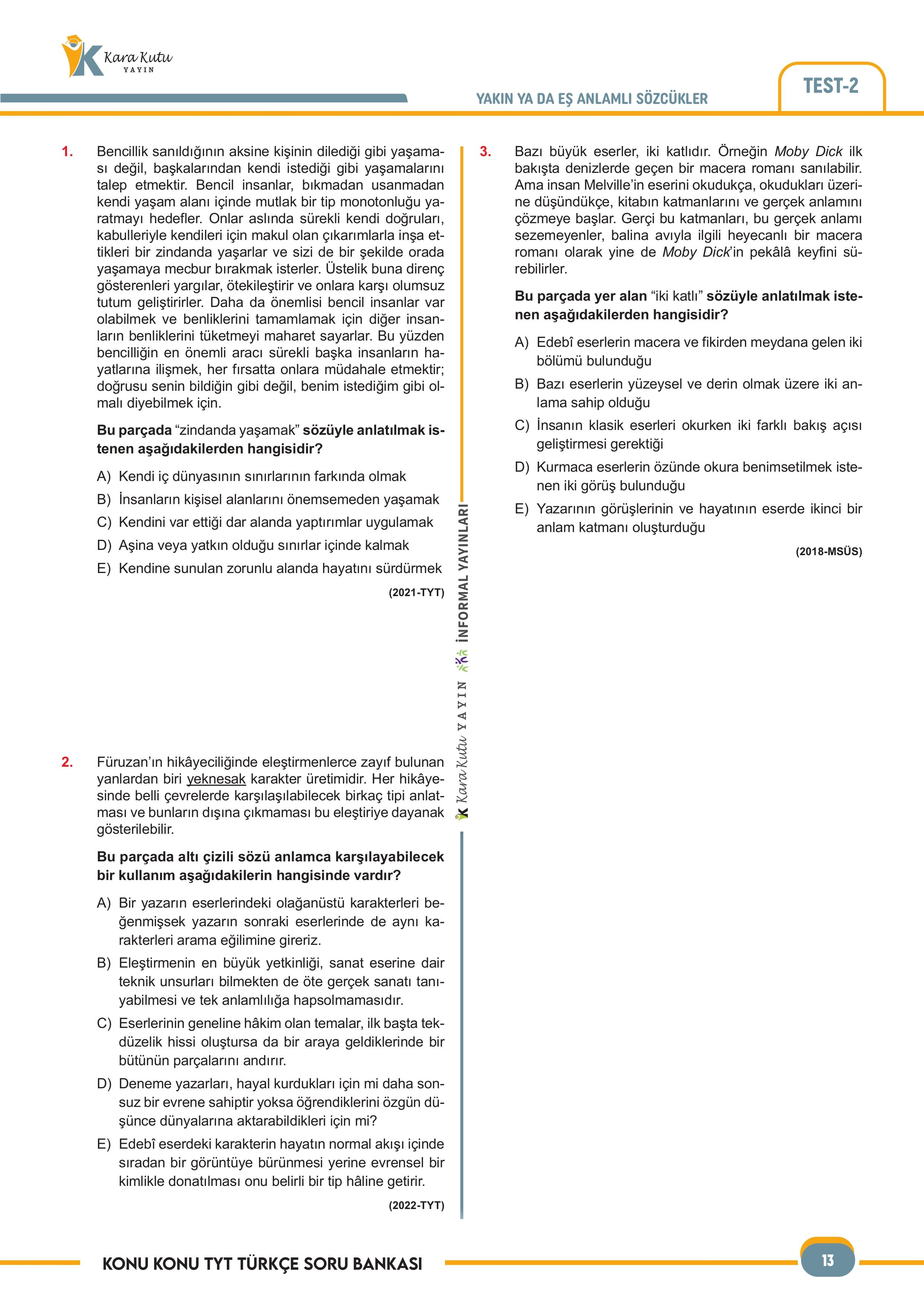 2026 YKS-TYT Türkçe Kara Kutu ÖSYM Çıkmış Soru Bankası Video/PDF Çözümlü Konu Konu Son 8 Yıl