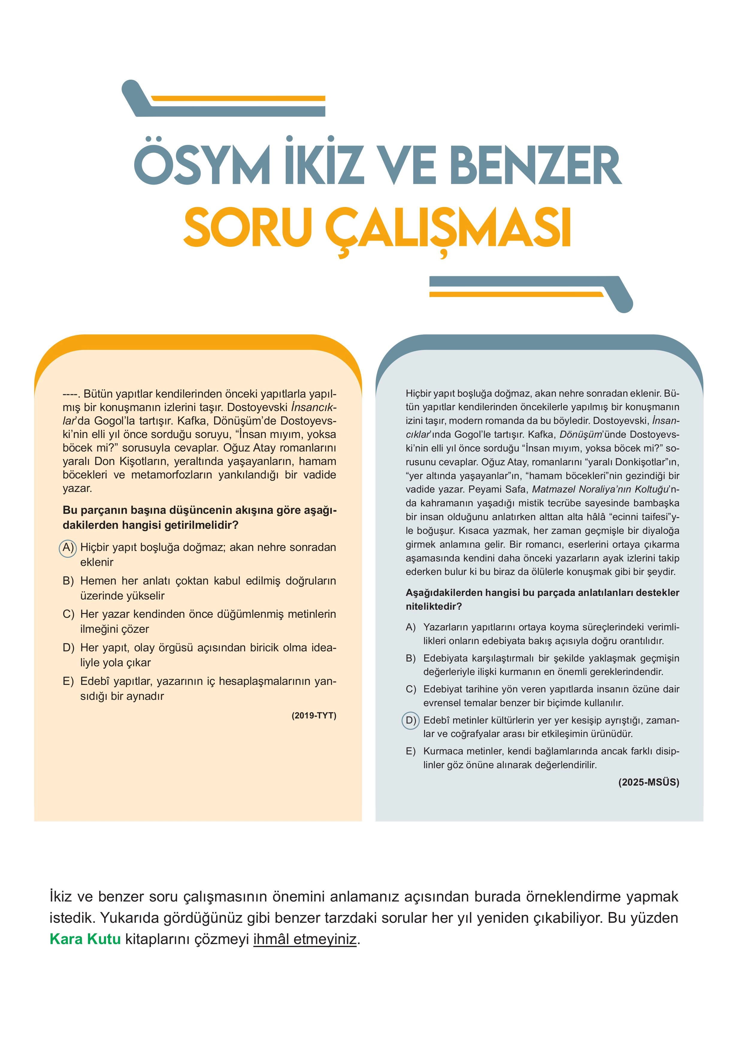 2026 YKS-TYT Türkçe Kara Kutu ÖSYM Çıkmış Soru Bankası Video/PDF Çözümlü Konu Konu Son 8 Yıl