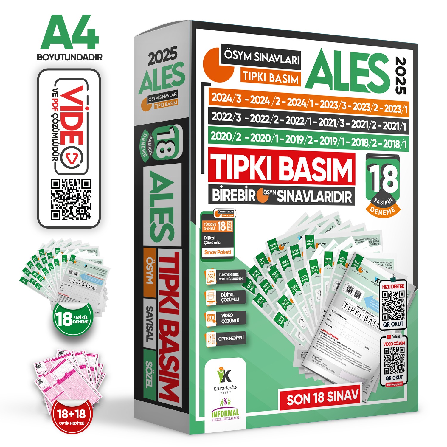 2025 ALES ÖSYM Çıkmış Soru 18li Tıpkı Basım ve 18li (10+8) Anamorfik Özgün Deneme Paketi TG Çözümlü