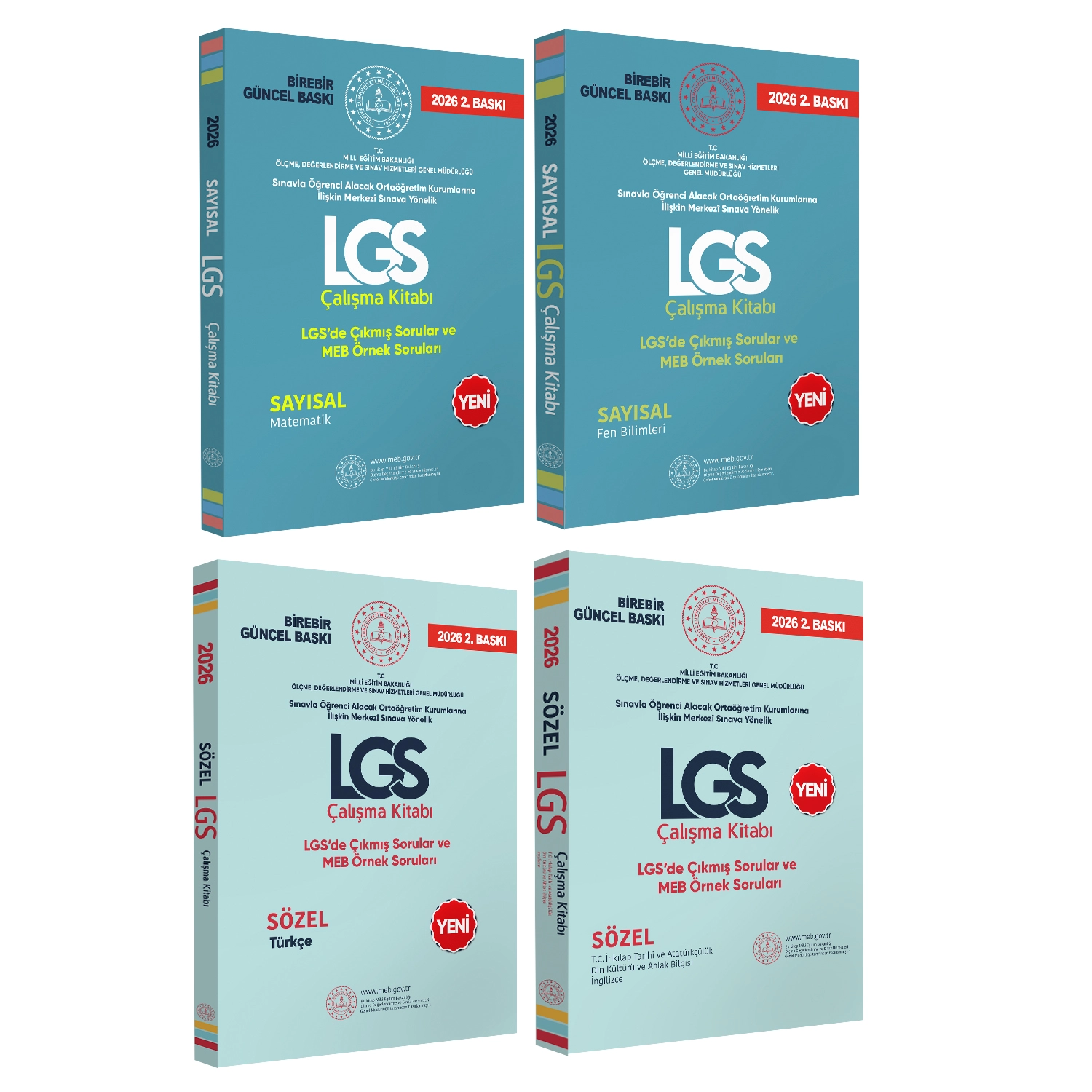 2026 8.Sınıf LGS Çıkmış ve MEB Örnek Soruları Sözel ve Sayısal Çalışma Soru Bankası 4lü SET GÜNCEL