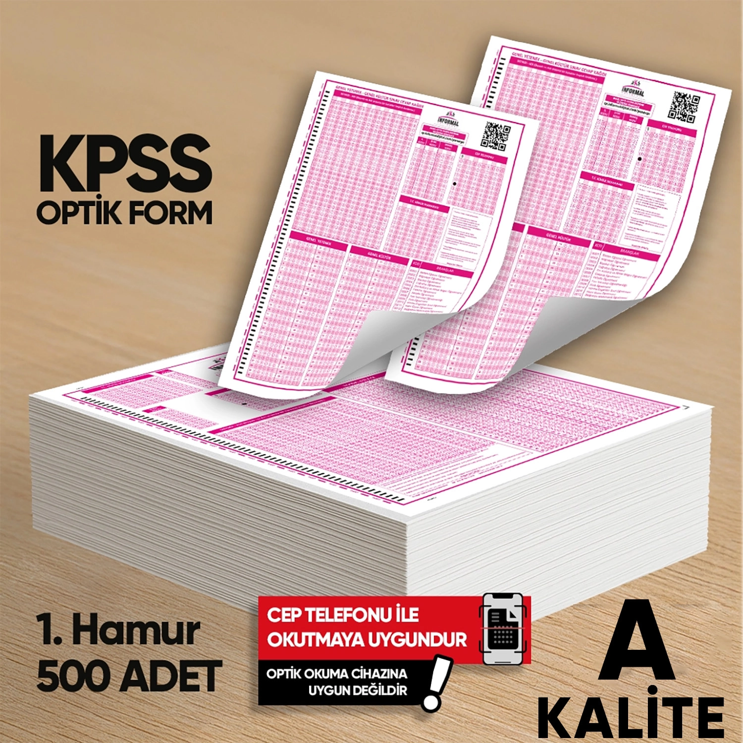 KPSS (GY-GK) Deneme Sınavları İçin 30 Adet Optik Form