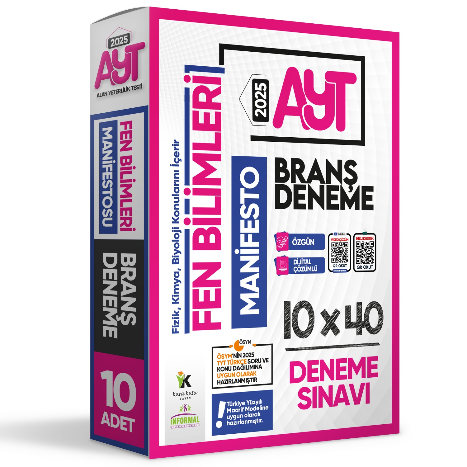 2025 YKS AYT Fen Bilimlerinin Manifestosu BRANŞ Deneme Paketi 10lu Dijital Çözümlü