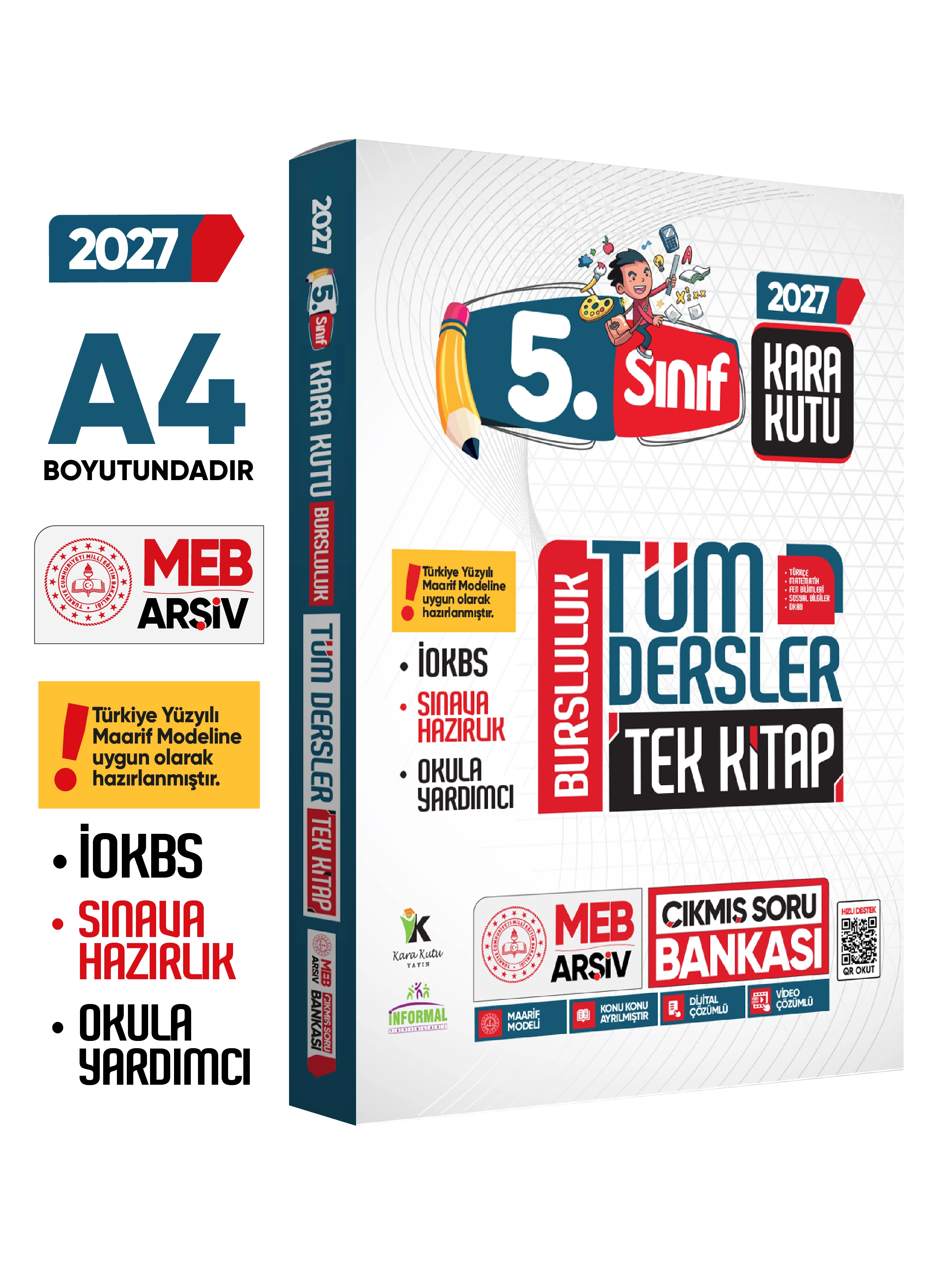 2027 5.Sınıf Tüm Dersler TEK KİTAP YENİ SİSTEM İOKBS BURSLULUK Tamamı Çözümlü Çıkmış Soru Bankası