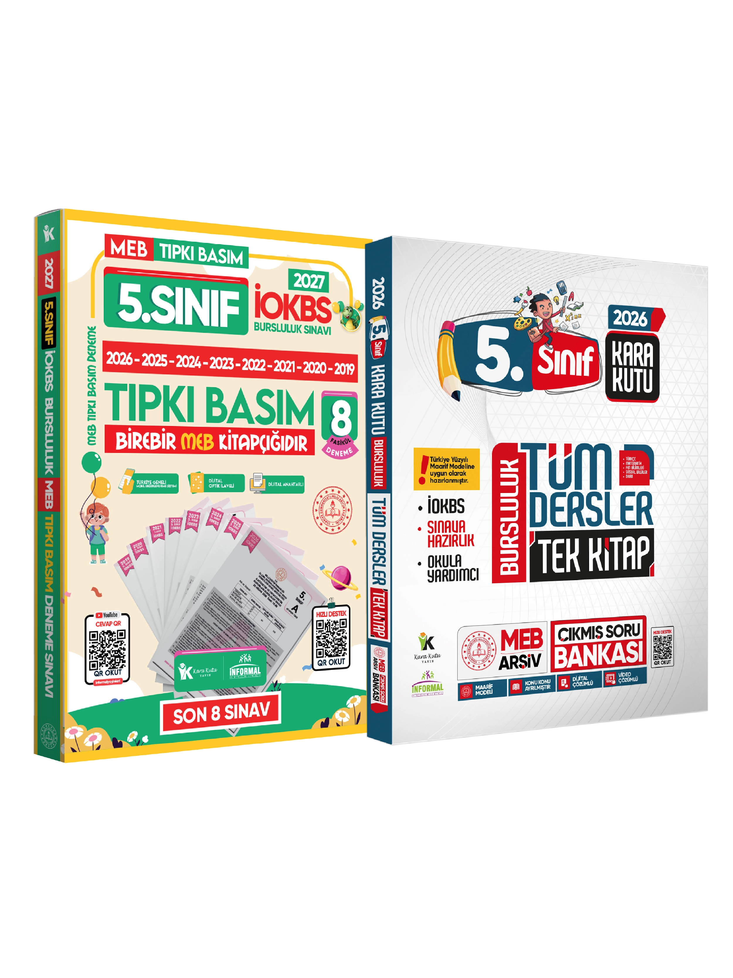2027 5.Sınıf İOKBS PAKET 8li Tıpkı Basım/Tüm Dersler Tek Kitap Çözümlü Çıkmış Soru Bankası 2li Set