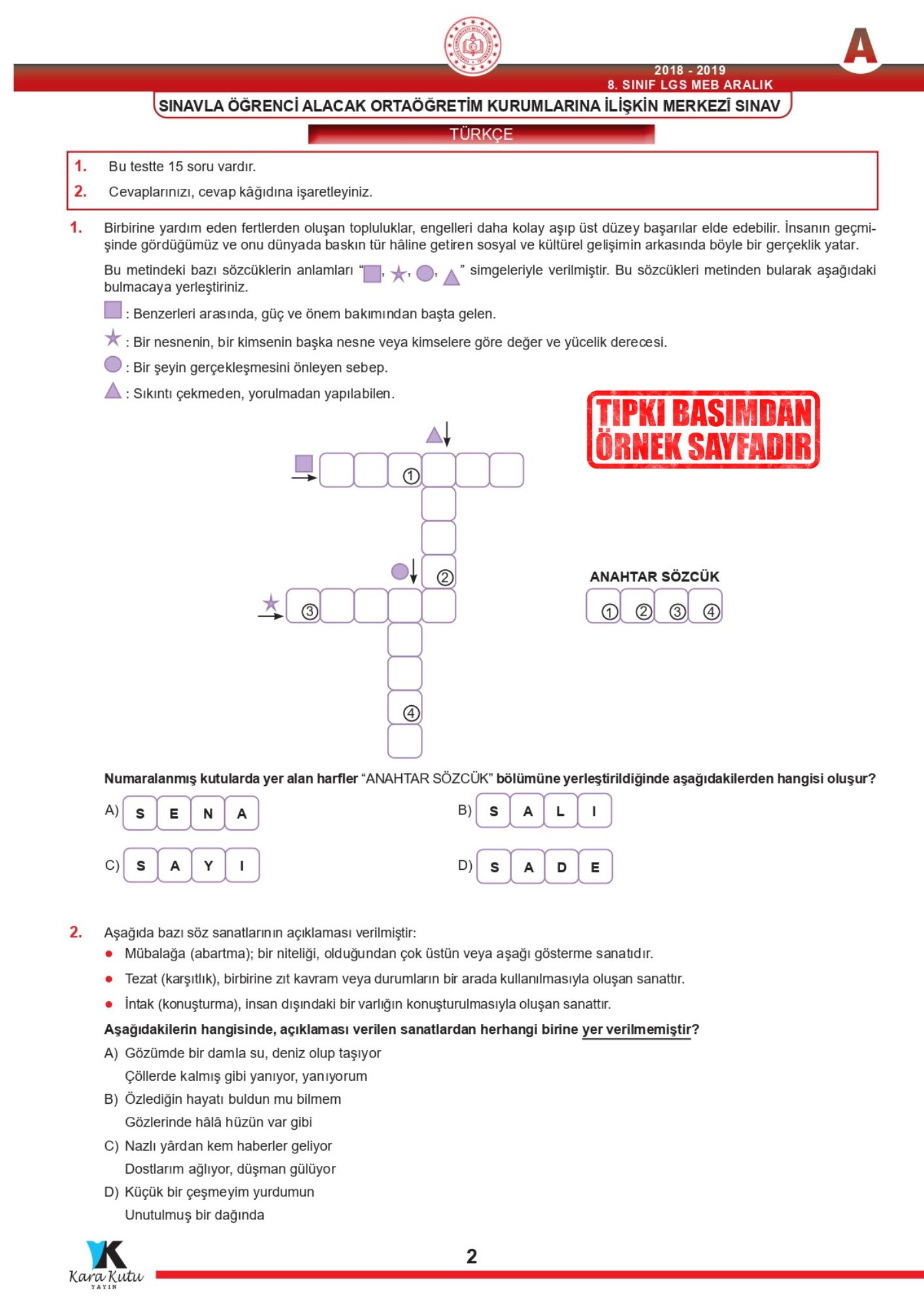 2026 8.Sınıf LGS Aralık Ayı MEB Örnek Soru Tıpkı Basım 5li Sarmal Deneme Paketi Dijital Çözümlü