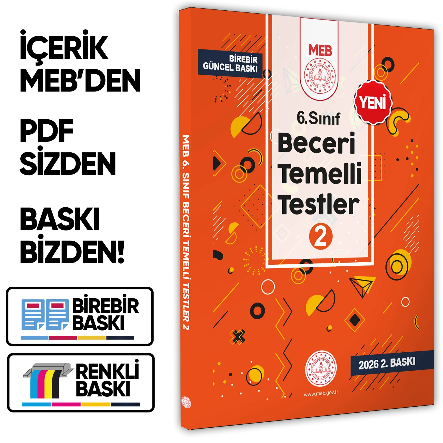 2026 6.Sınıf MEB Beceri Temelli Testler 2. Kitap Örnek Soru Bankası (Renkli Baskı) BASKI ÜCRETİ