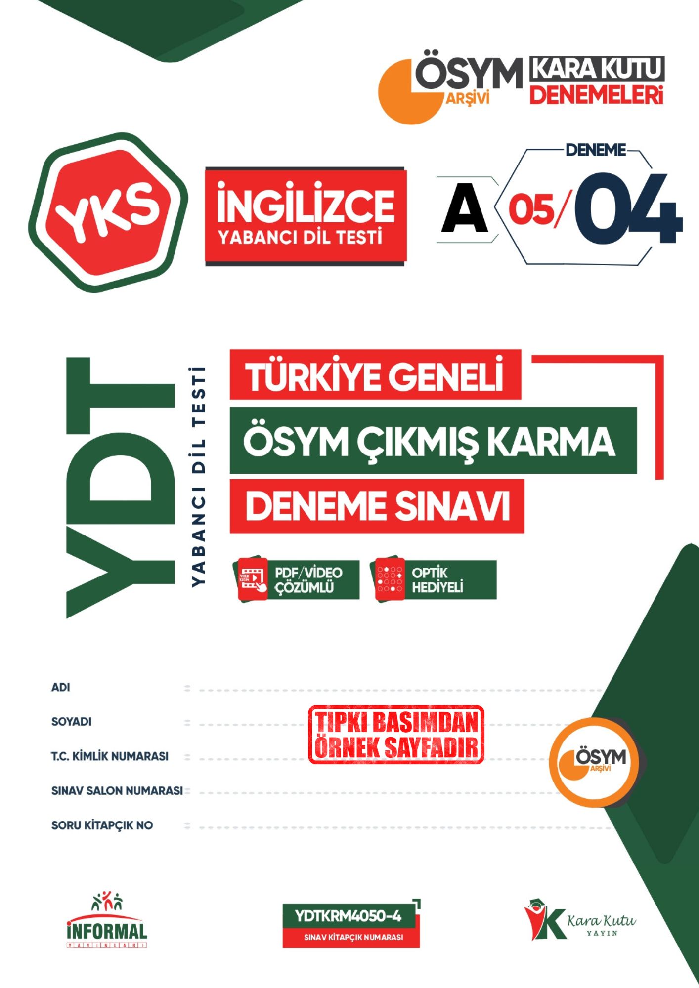 2026 YKS YDT İNGİLİZCE ÖSYM Çıkmış Karma Kara Kutu Deneme Paketi 5li Türkiye Geneli Video Çözümlü