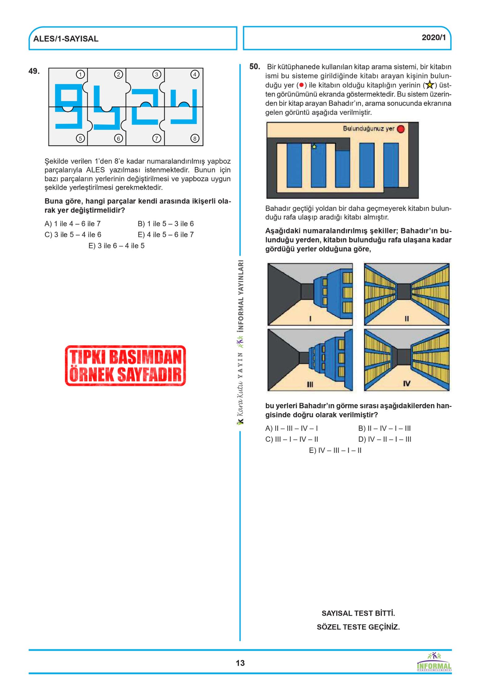 2026 ALES ÖSYM Tıpkı Basım Çıkmış Soru 6lı Deneme Paketi Video ve Dijital Çözümlü Türkiye Geneli
