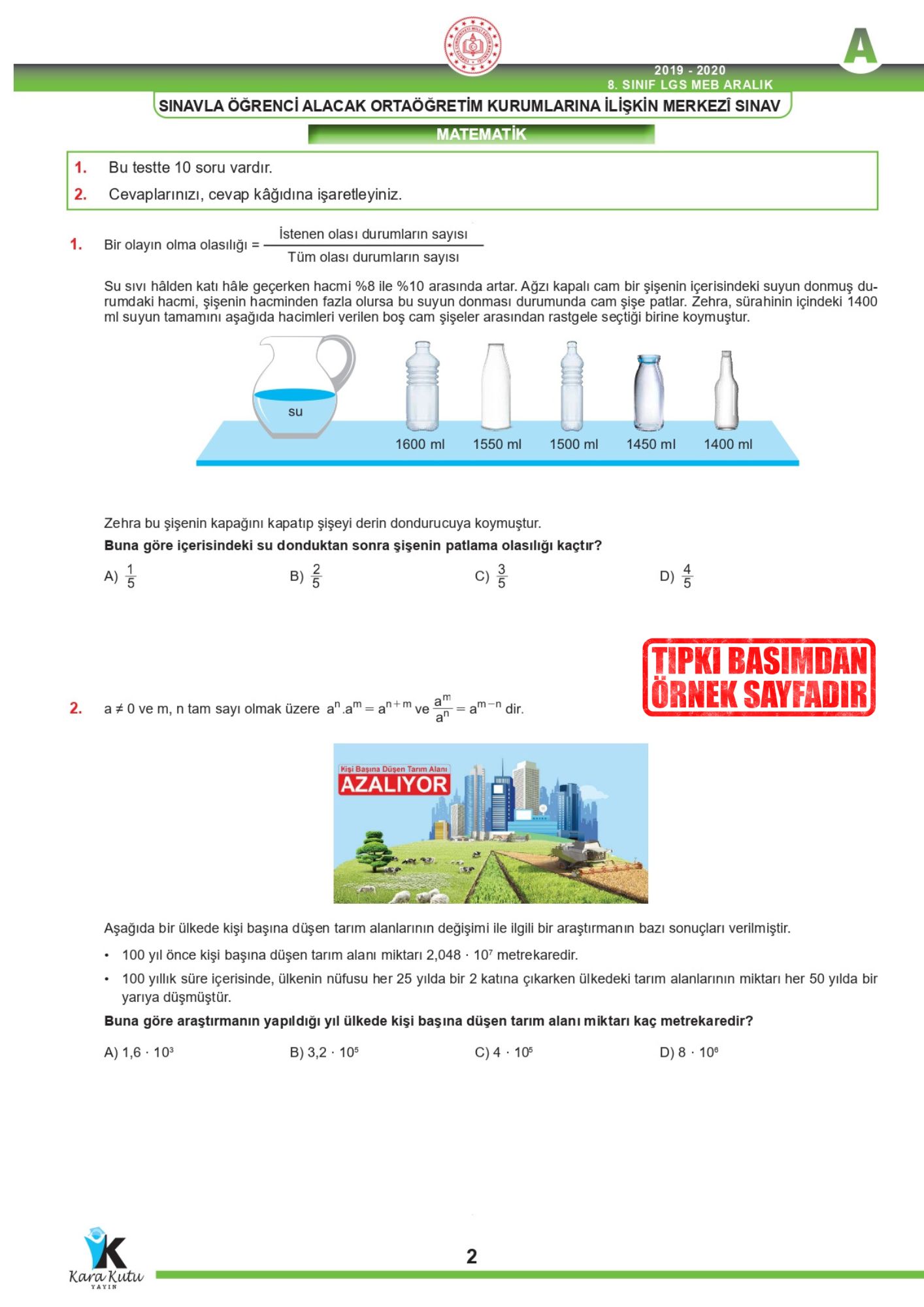 2026 8.Sınıf LGS Aralık Ayı MEB Örnek Soru Tıpkı Basım 5li Sarmal Deneme Paketi Dijital Çözümlü