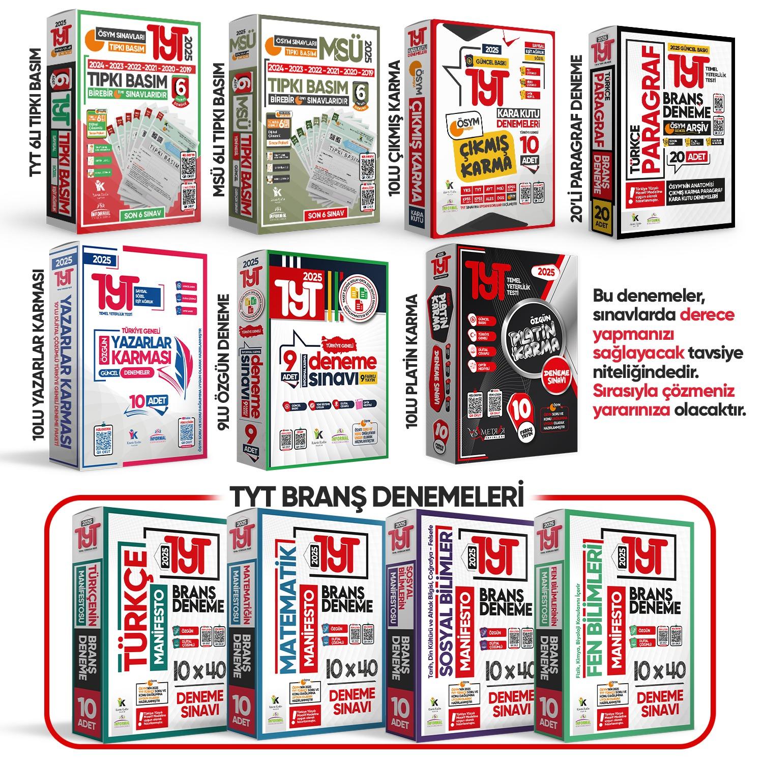 2025 YKS TYT Fen Bilimlerinin Manifestosu BRANŞ Deneme Paketi 10lu Dijital Çözümlü
