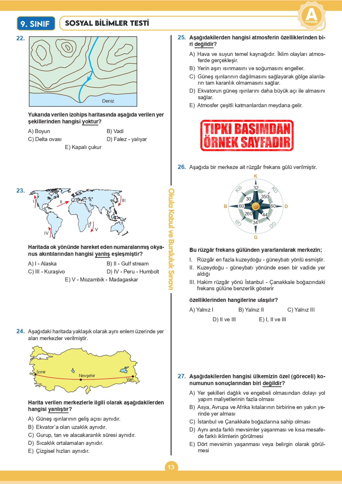 2026 11.Sınıf İOKBS (BURSLULUK SINAVI) MEB Çıkmış Soru Tıpkı Basım Deneme Paketi 7li Türkiye Geneli