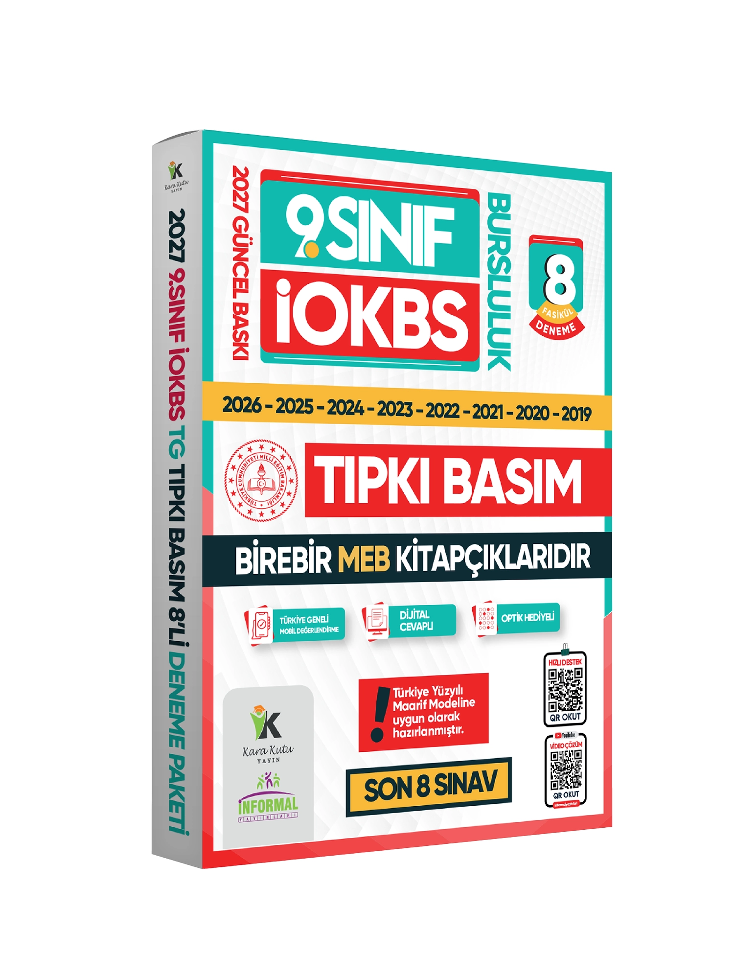 2027 9.Sınıf İOKBS (BURSLULUK SINAVI) MEB Çıkmış Soru Tıpkı Basım Deneme Paketi 8li Türkiye Geneli